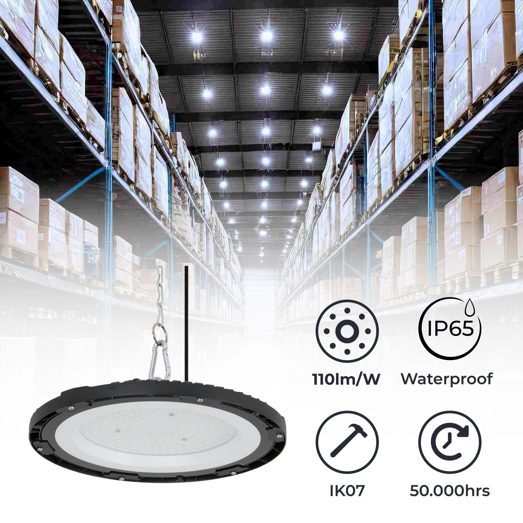 Campana LED industrial - 100W - IP65 - 110lm/W - 5 años de garantía
