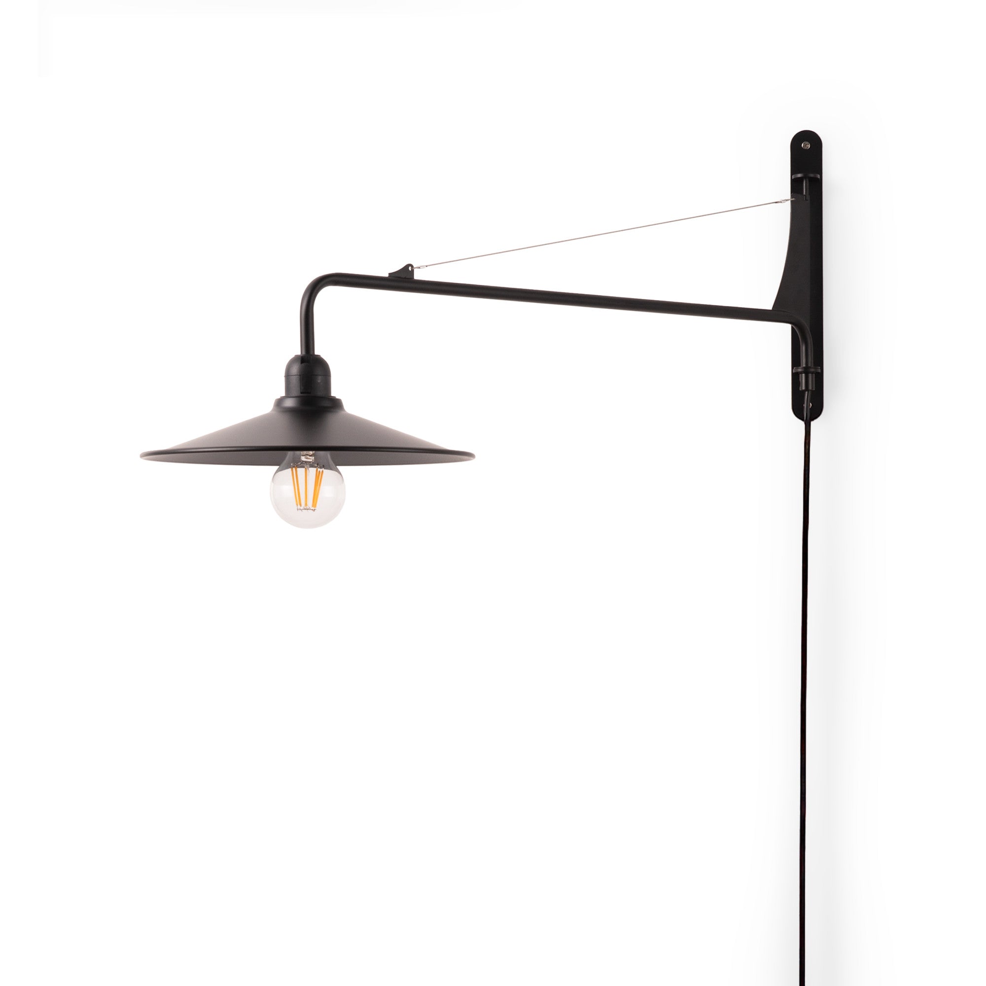 Aplique de pared orientable "PETTI" con cable y enchufe - E27