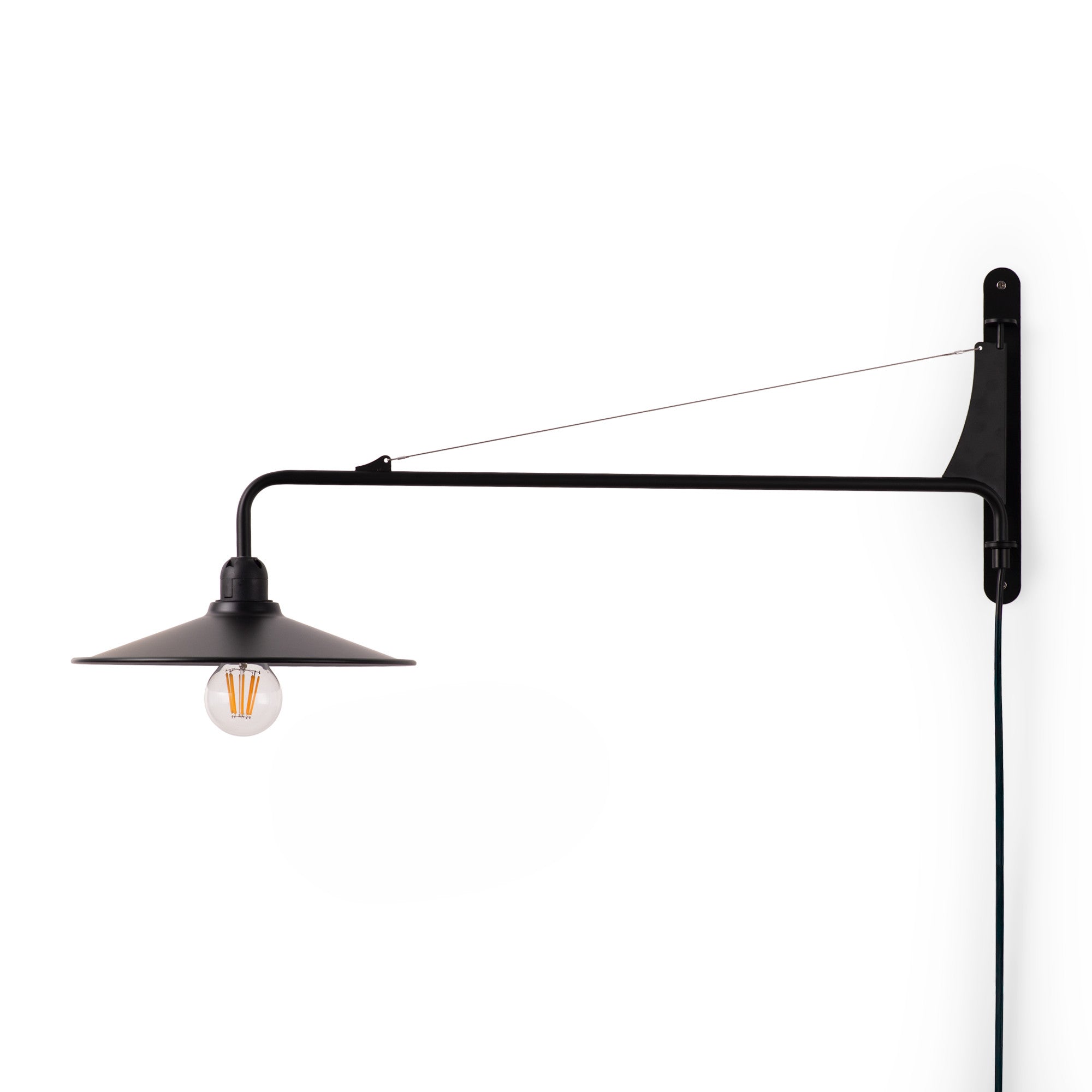 Aplique de pared orientable "PETTI" con cable y enchufe - E27