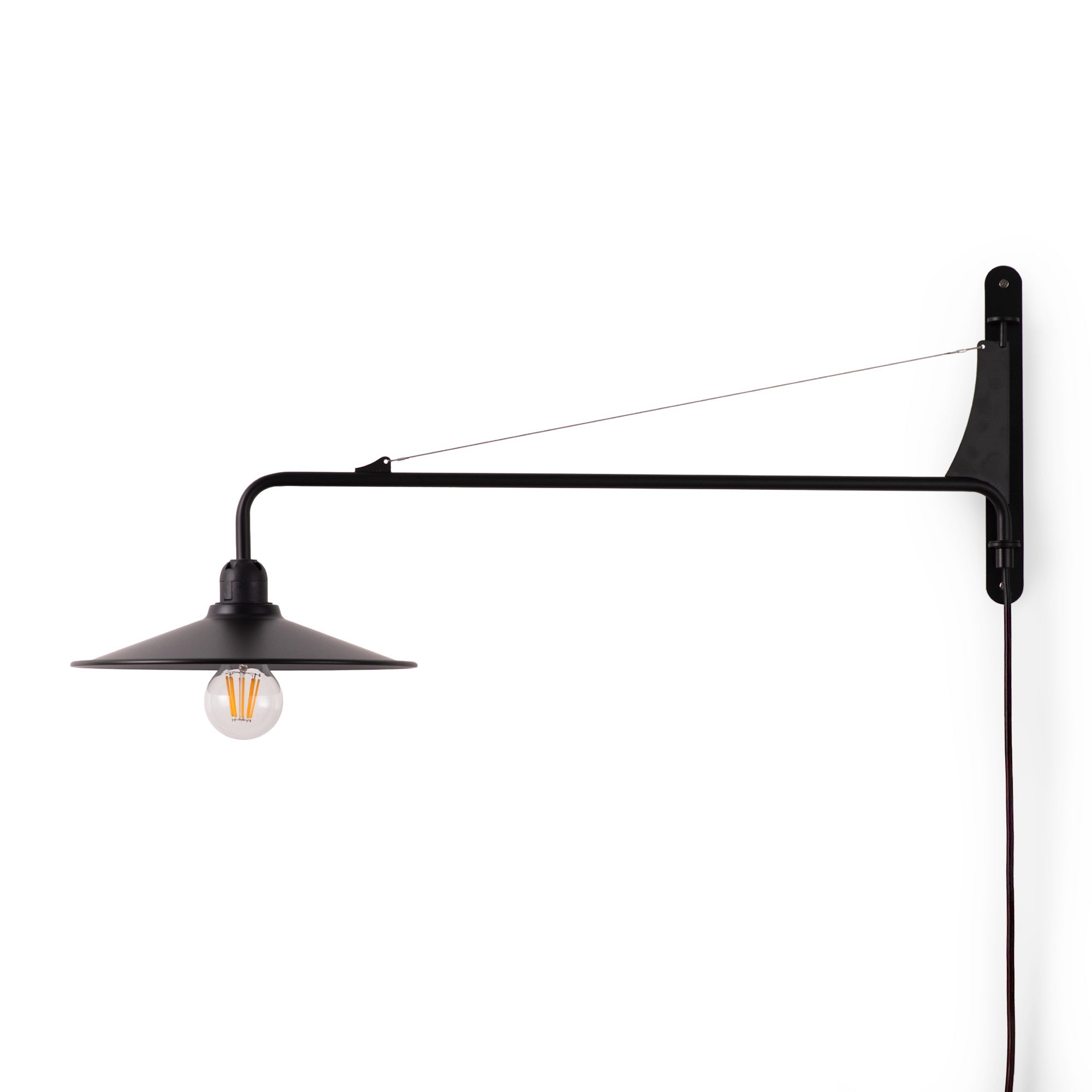 Aplique de pared orientable "PETTI" con cable y enchufe - E27