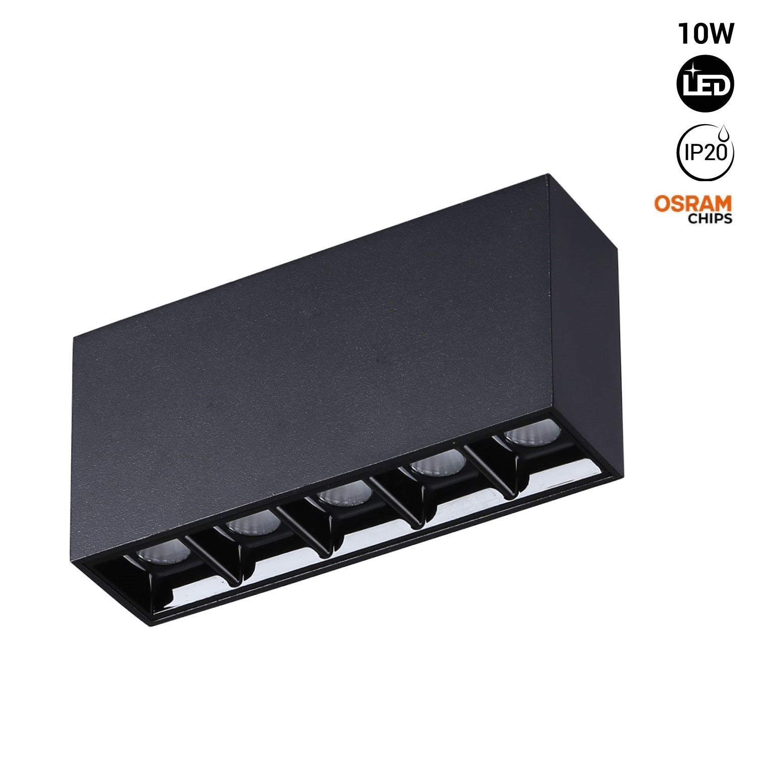 Foco lineal LED superficie - 10W - UGR18 - CRI90 - Chip OSRAM