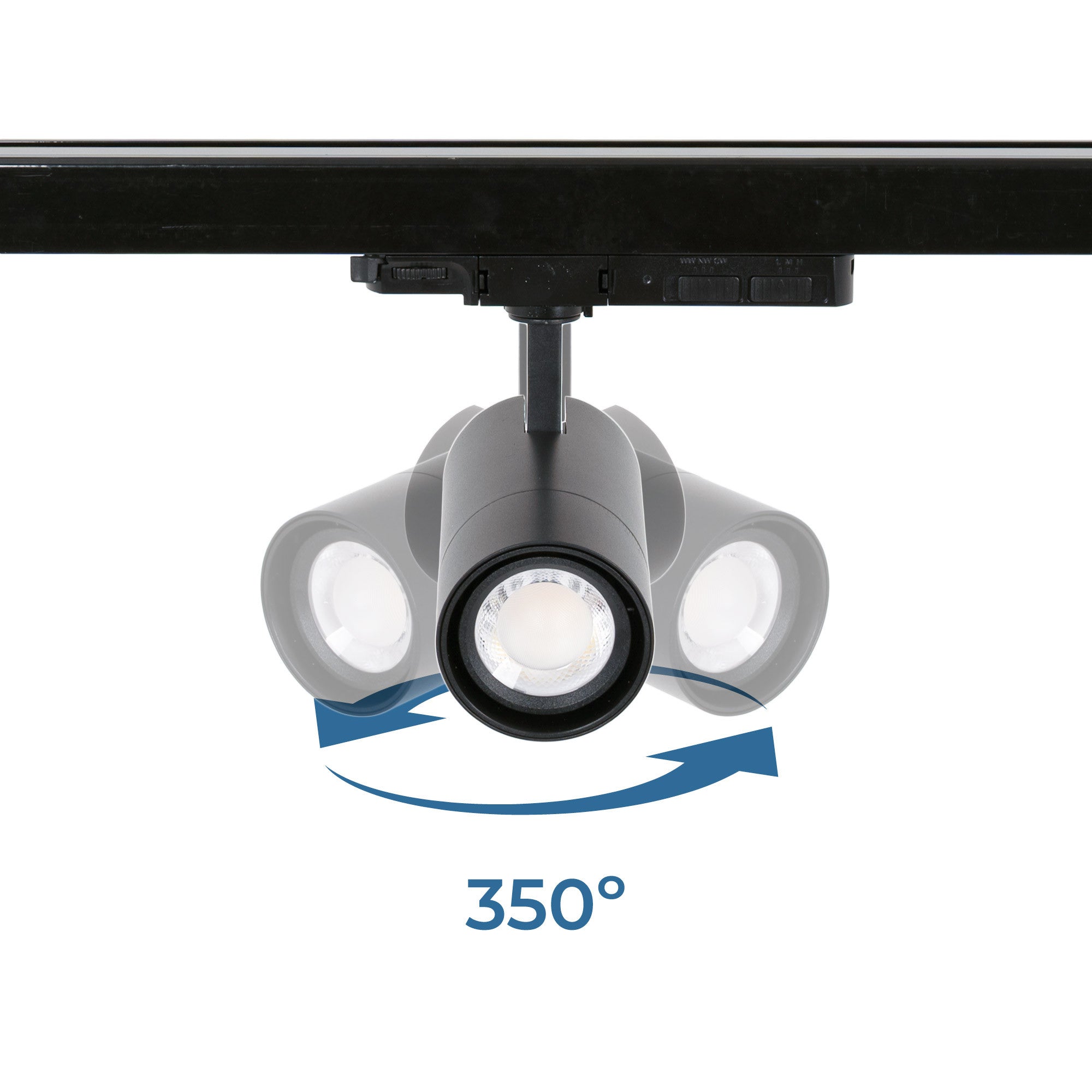 Proyector LED para carril trifásico - Potencia ajustable + ZOOM: 15W/20W/25W - CCT