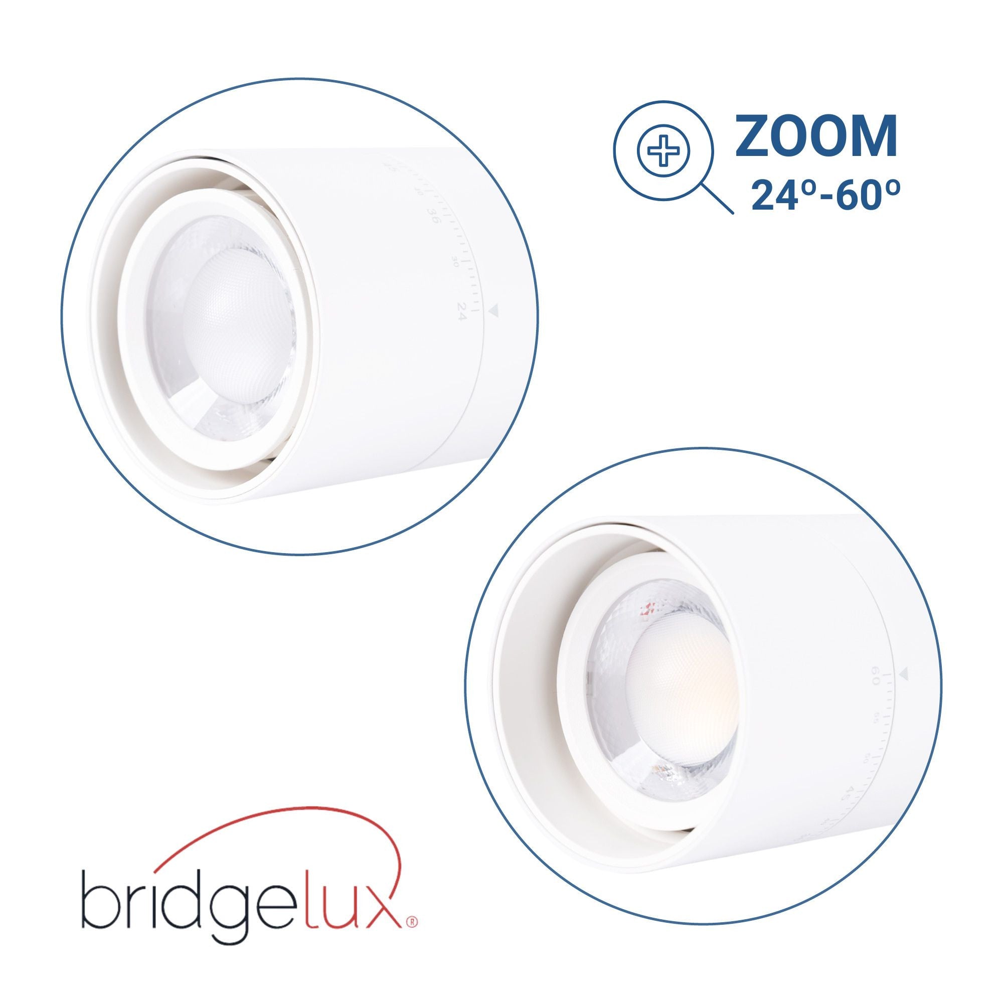 Proyector LED para carril trifásico - Potencia ajustable + ZOOM: 15W/20W/25W - CCT
