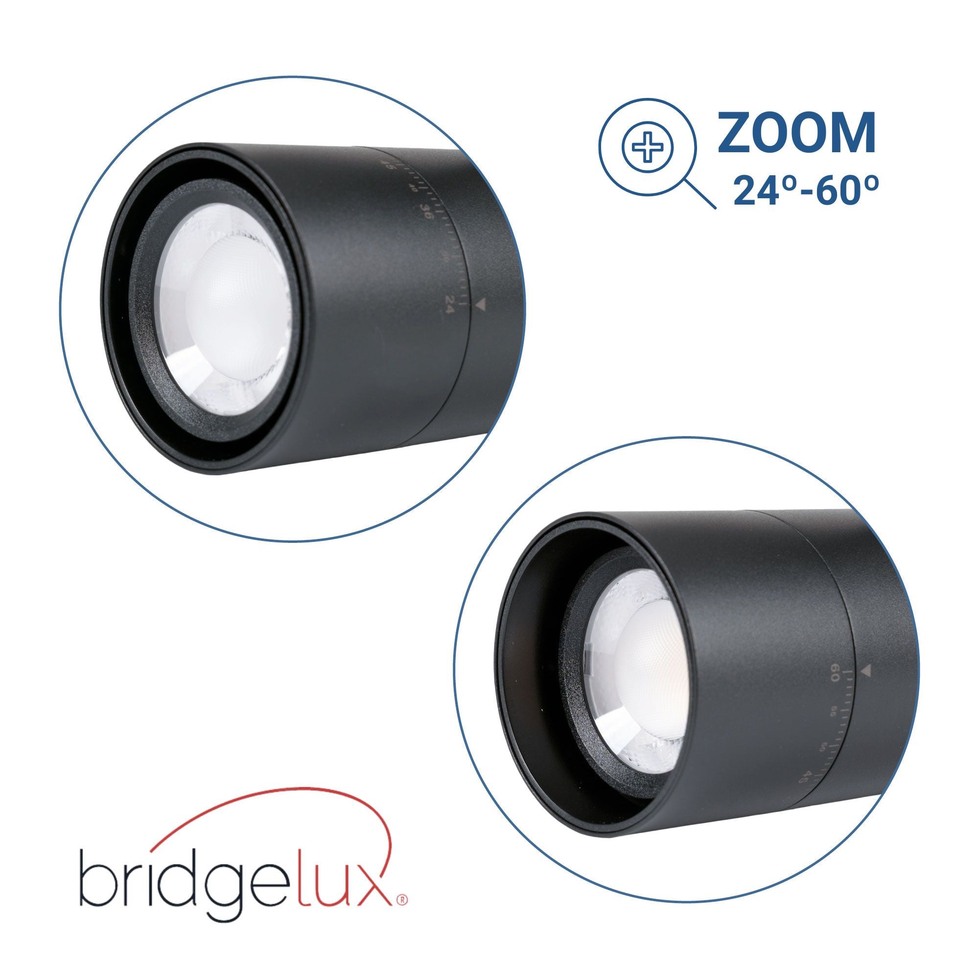 Proyector LED para carril trifásico - Potencia ajustable + ZOOM: 15W/20W/25W - CCT