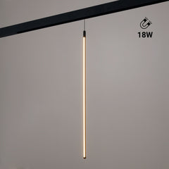 Lámpara colgante LED vertical para carril magnético - 48V - 18W - 2800K - Negra