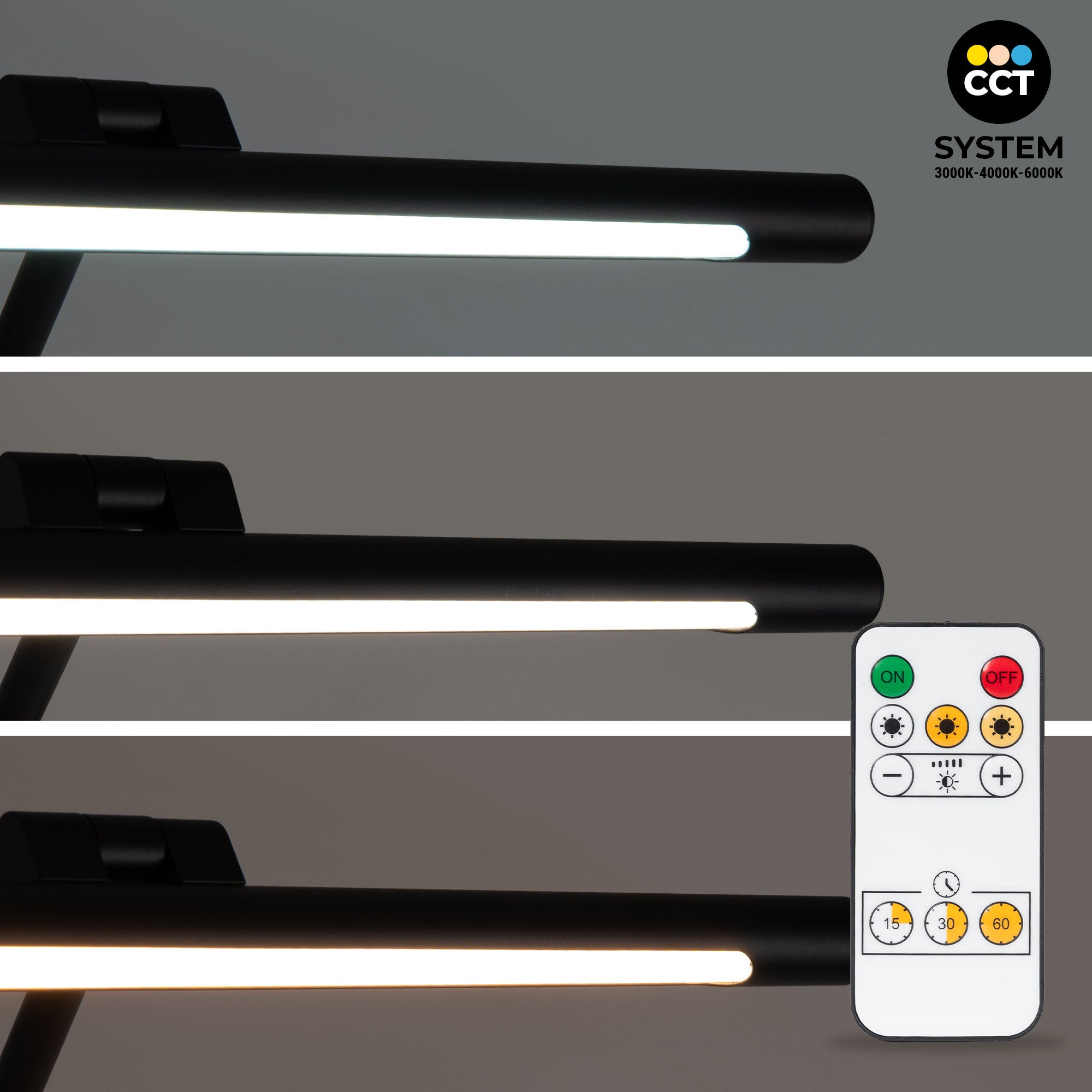 Aplique LED tubular con batería - 4W - Mando a distancia - CCT + DIM + Temporizador