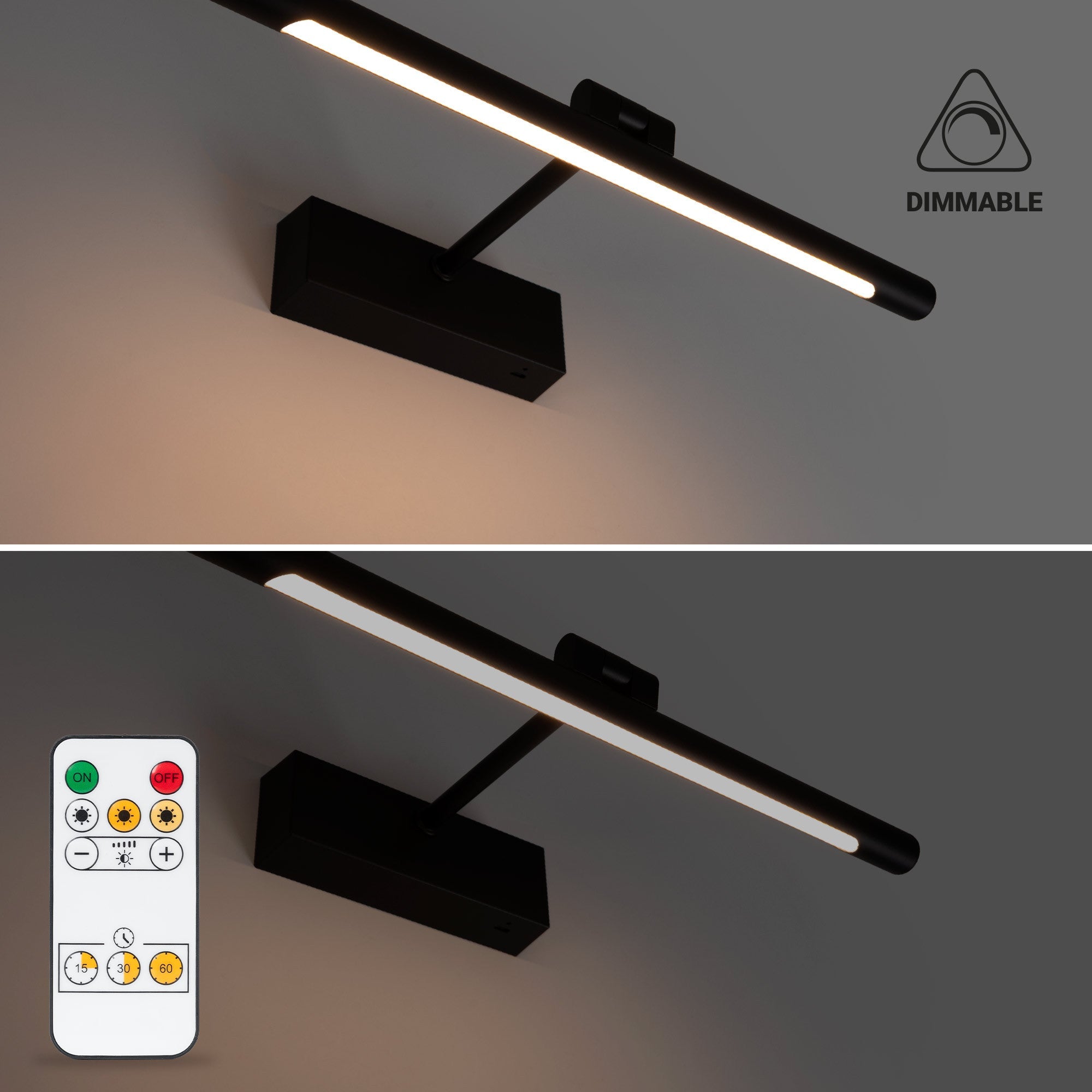 Aplique LED tubular con batería - 4W - Mando a distancia - CCT + DIM + Temporizador