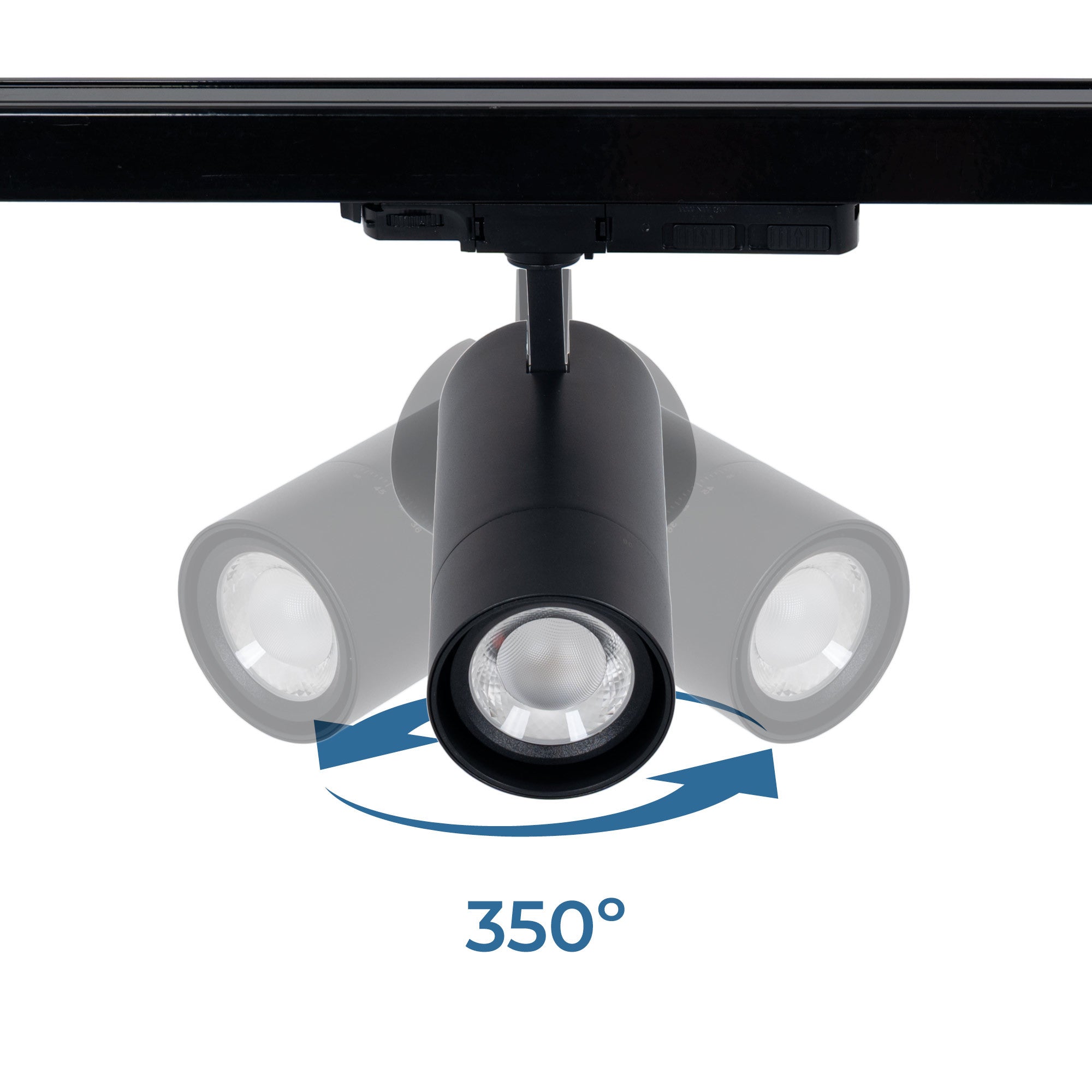 Proyector LED para carril trifásico - Potencia ajustable + ZOOM: 25W/30W/35W - CCT