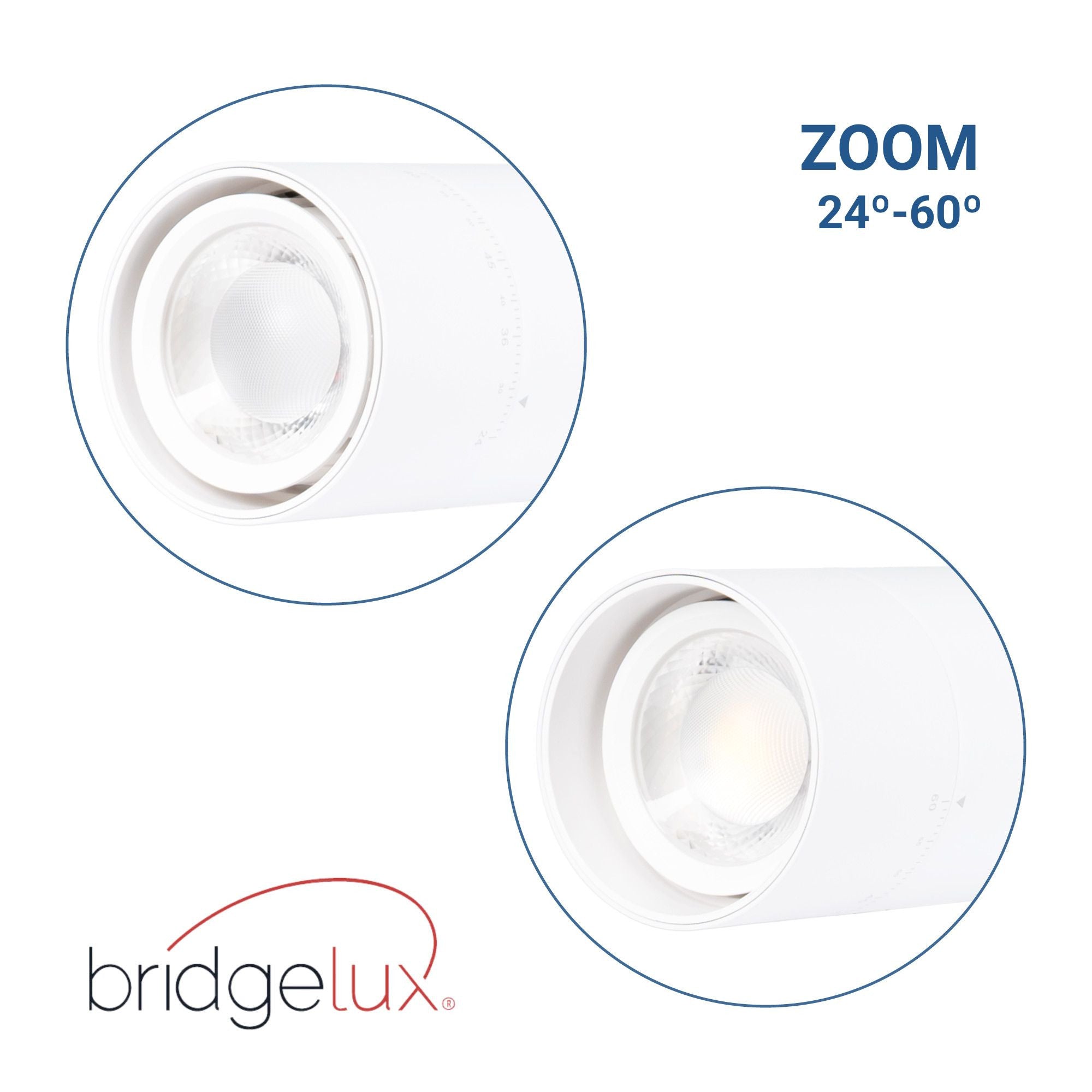 Proyector LED para carril trifásico - Potencia ajustable + ZOOM: 25W/30W/35W - CCT