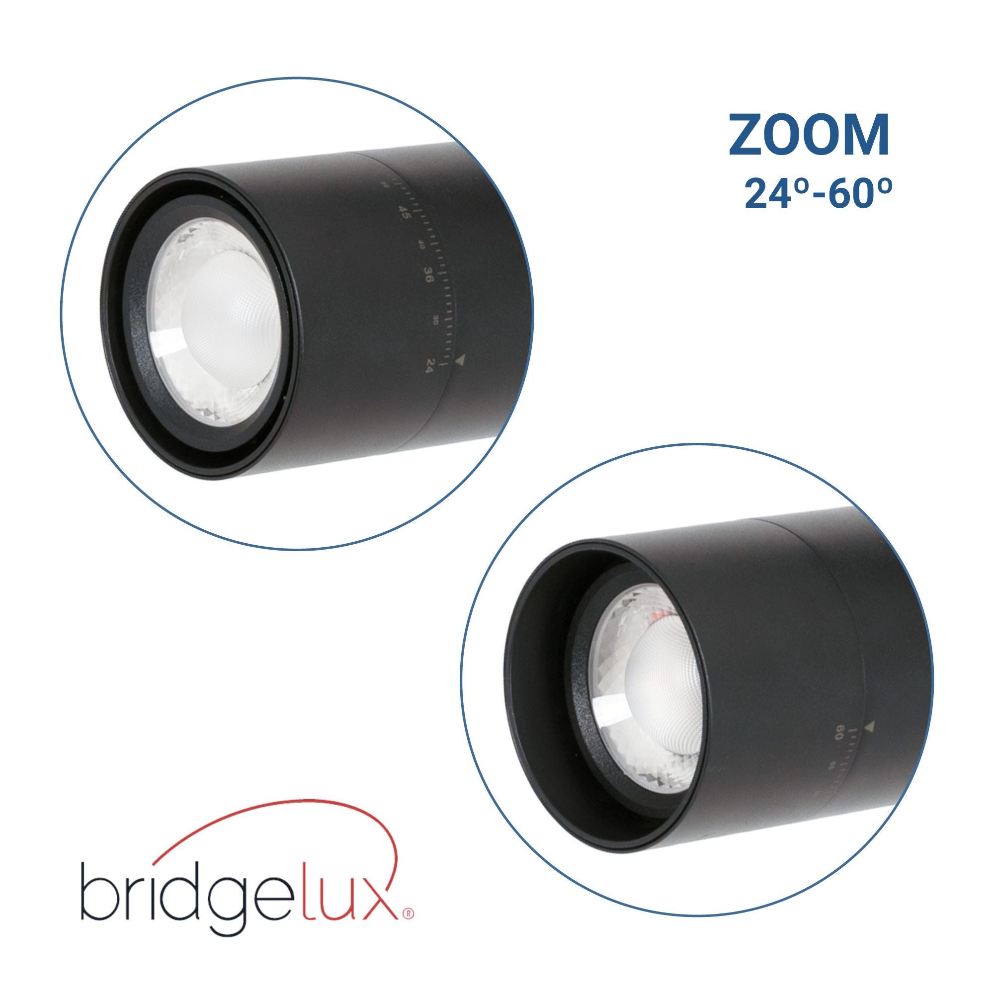 Proyector LED para carril trifásico - Potencia ajustable + ZOOM: 25W/30W/35W - CCT