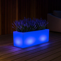 Macetero rectangular LED RGBW - 24W - Recargable - Mando a distancia