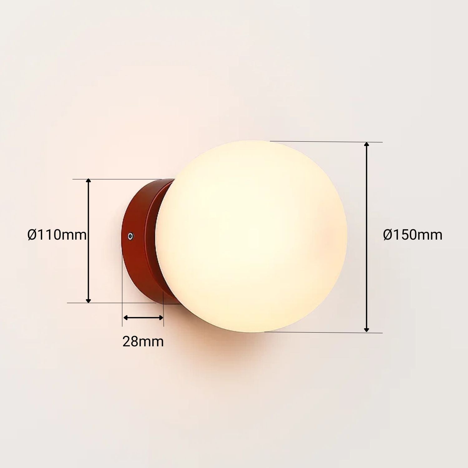 Aplique de pared bola cristal "Rober"