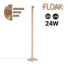 Lámpara de pie madera "Floak" 24W - Dimable - Blanco cálido