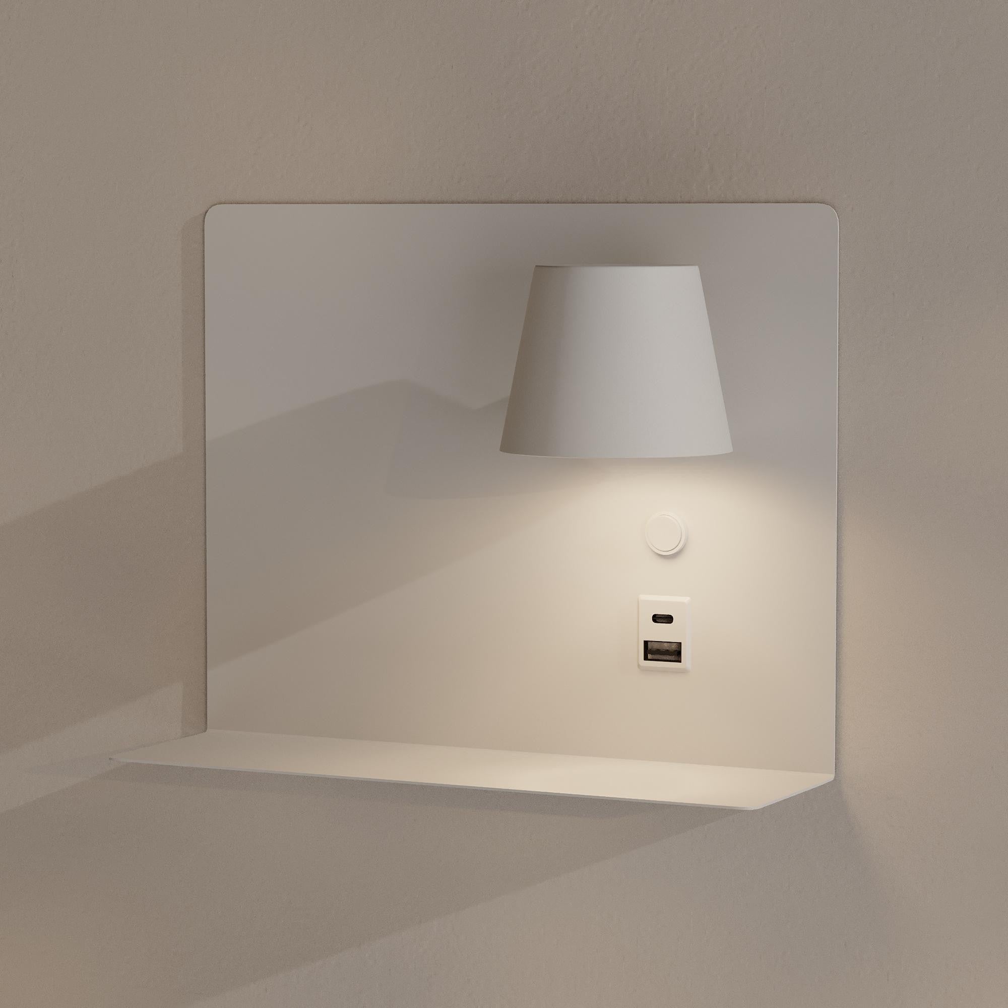 Aplique de pared para lectura con puerto USB y USBC "BASKOP" - 6W - Izquierda y Derecha
