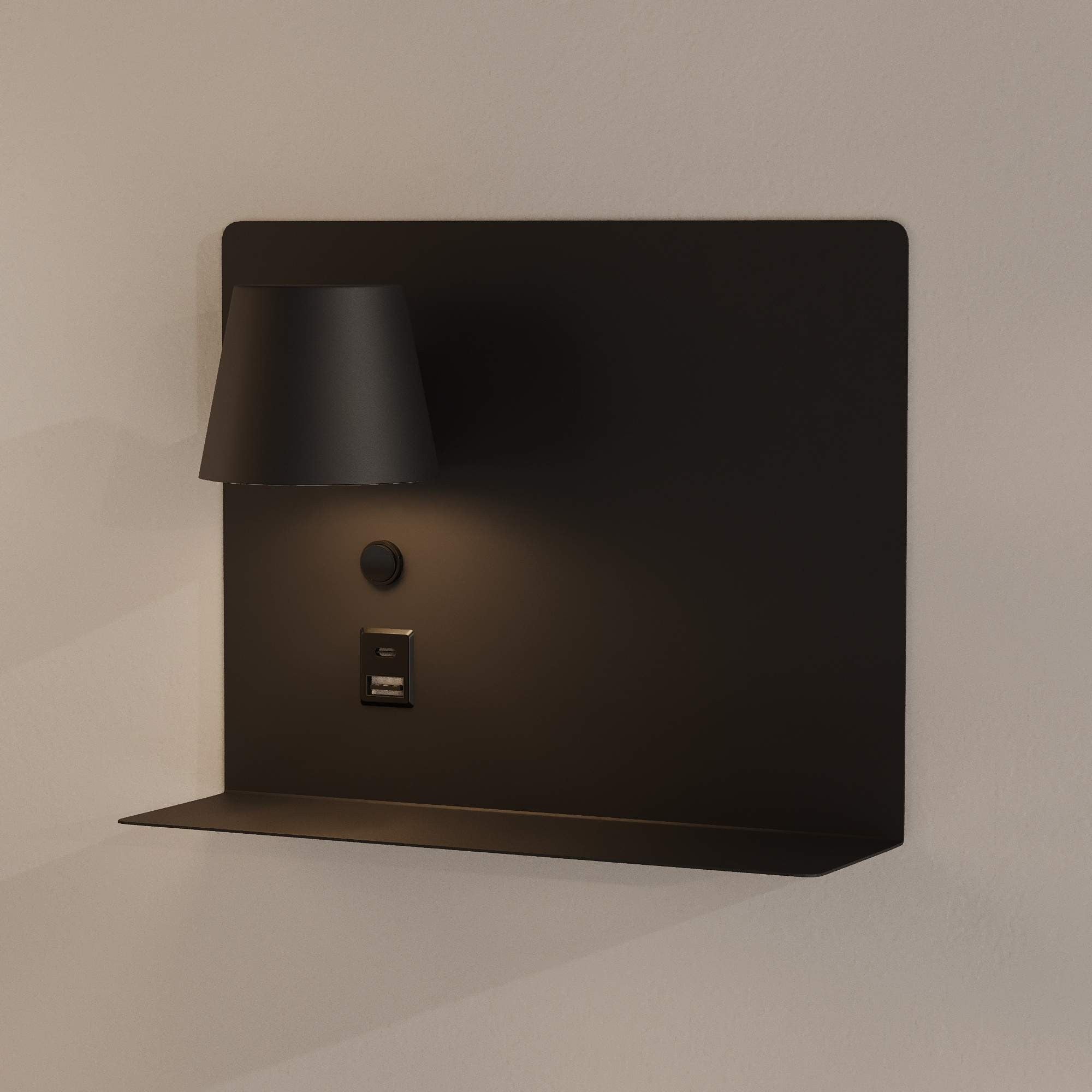 Aplique de pared para lectura con puerto USB y USBC "BASKOP" - 6W - Izquierda y Derecha