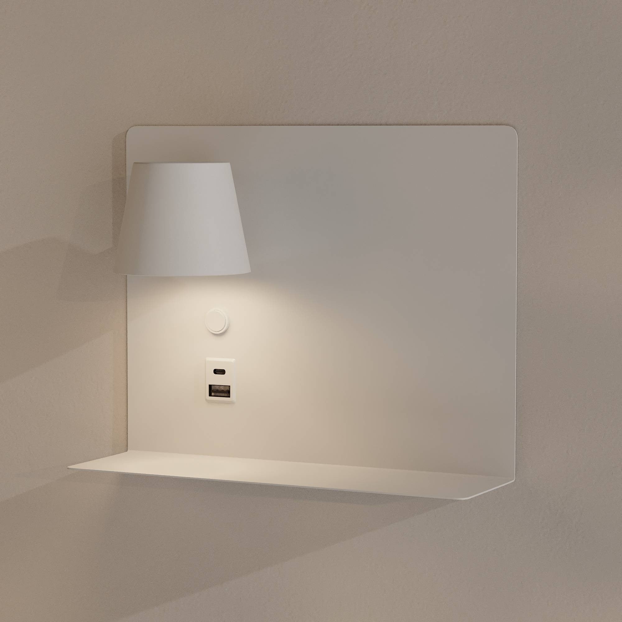 Aplique de pared para lectura con puerto USB y USBC "BASKOP" - 6W - Izquierda y Derecha