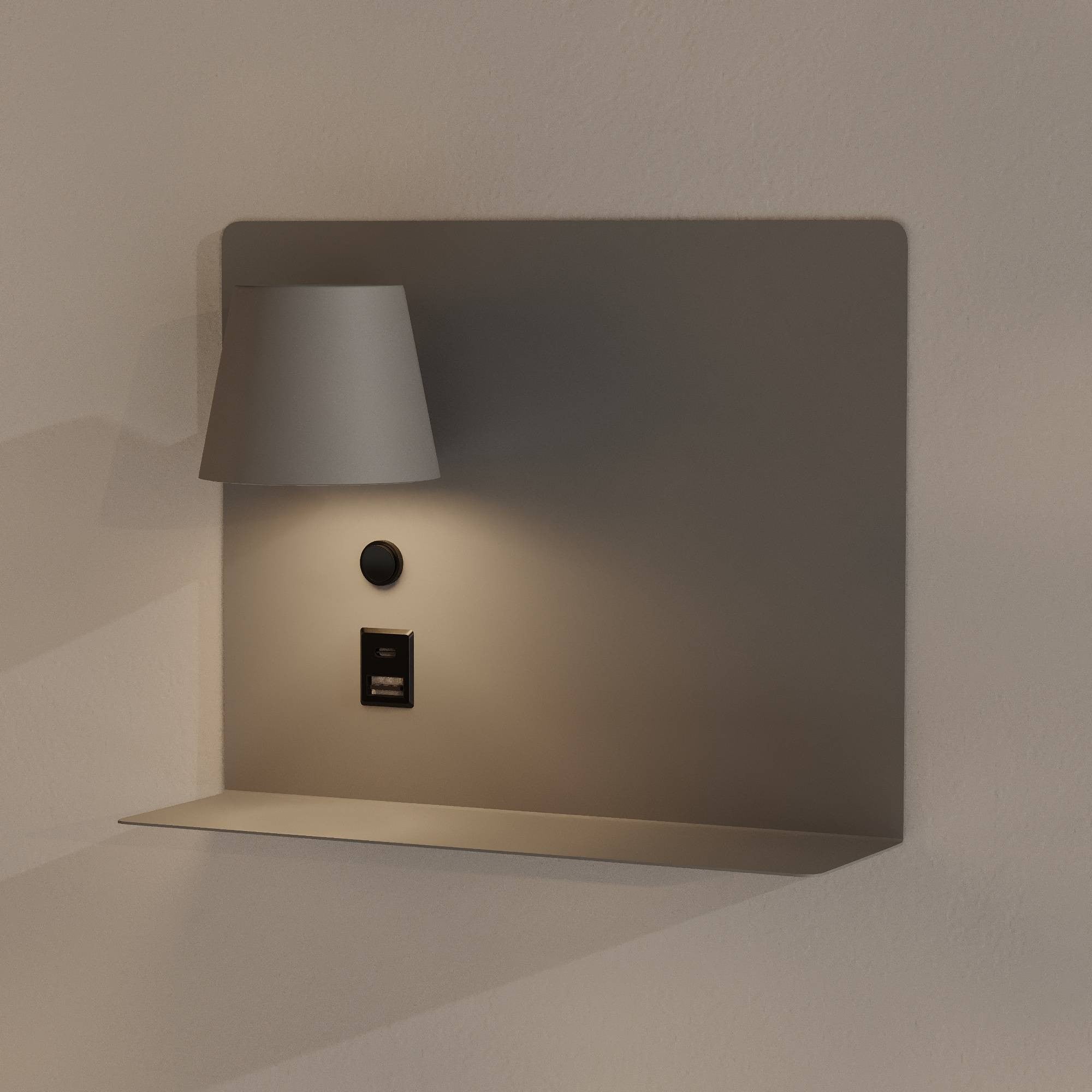 Aplique de pared para lectura con puerto USB y USBC "BASKOP" - 6W - Izquierda y Derecha