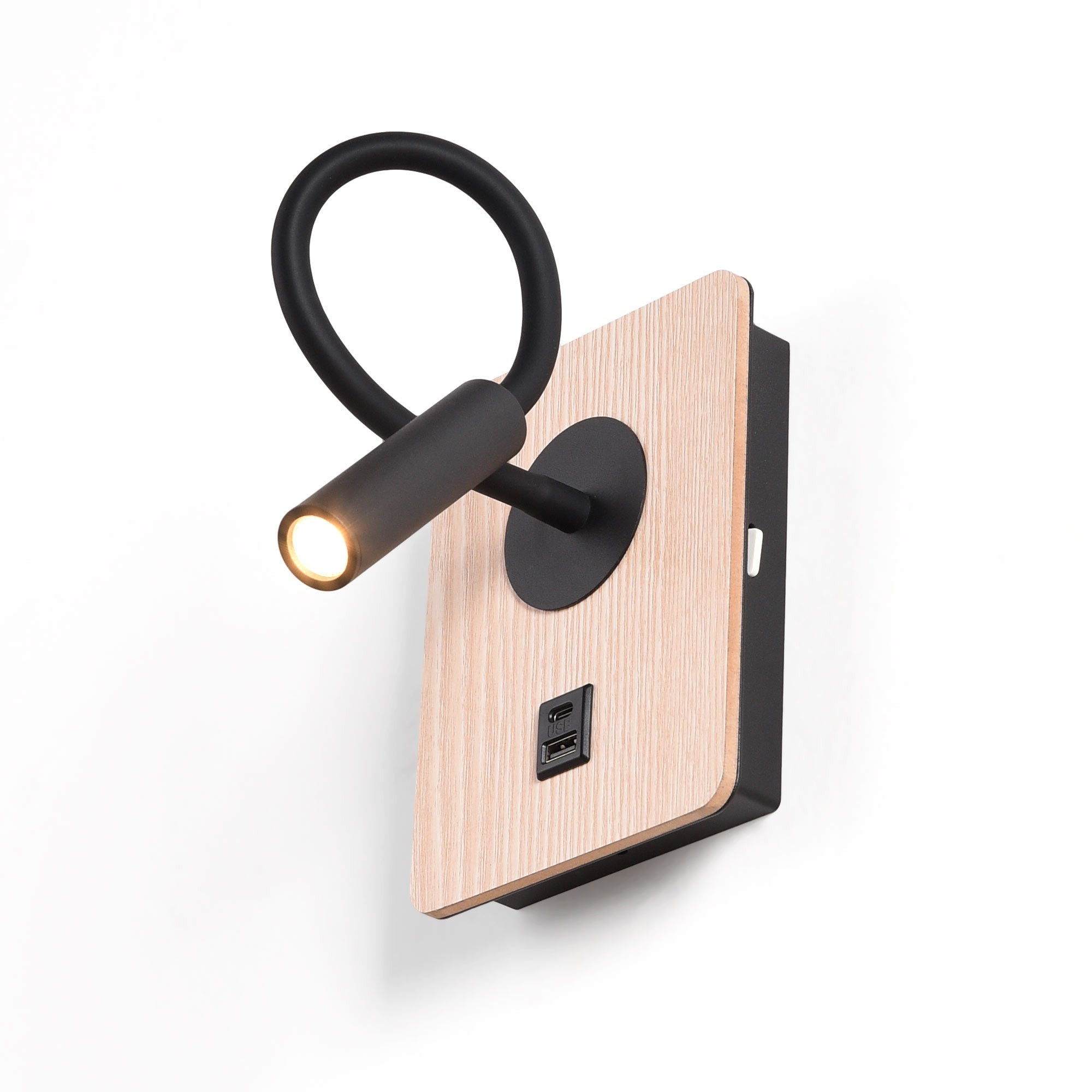 Aplique de pared flexible para lectura "LONDON" - Chip CREE - 3W - USB+USBC