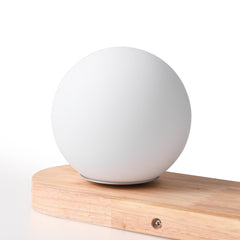 Aplique de pared bola cristal "SOMA" con interruptor - E27 - Madera