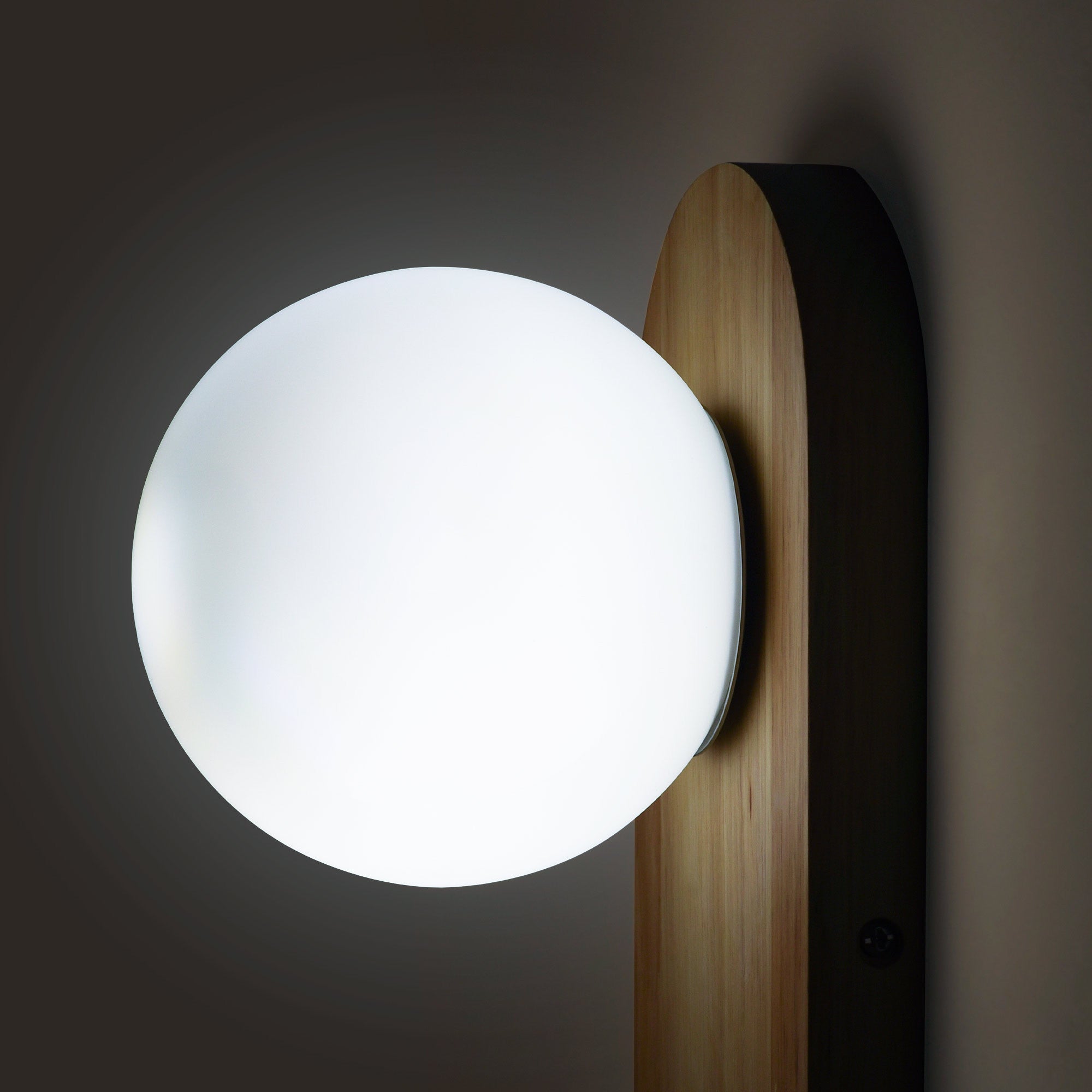Aplique de pared bola cristal "SOMA" con interruptor - E27 - Madera