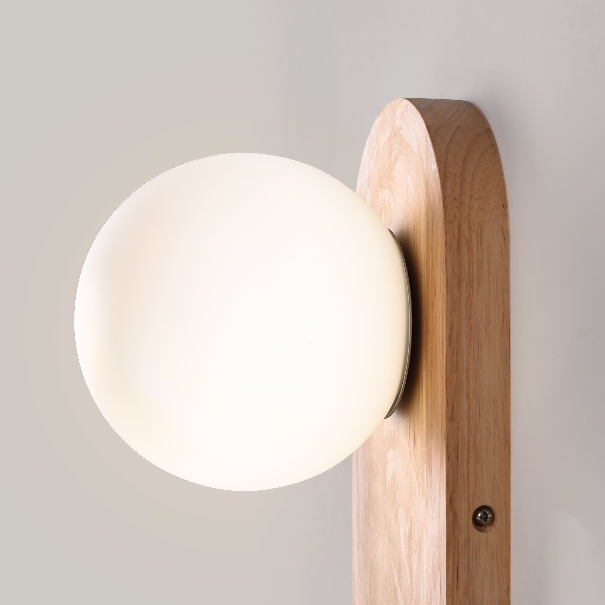 Aplique de pared bola cristal "SOMA" con interruptor - E27 - Madera