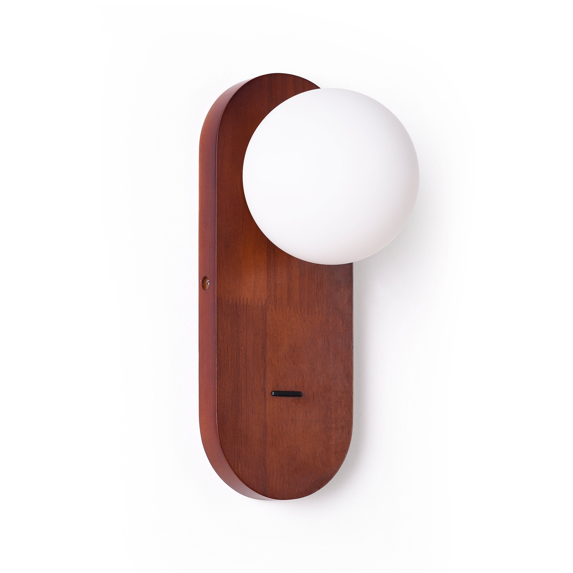 Aplique de pared bola cristal "SOMA" con interruptor - E27 - Madera