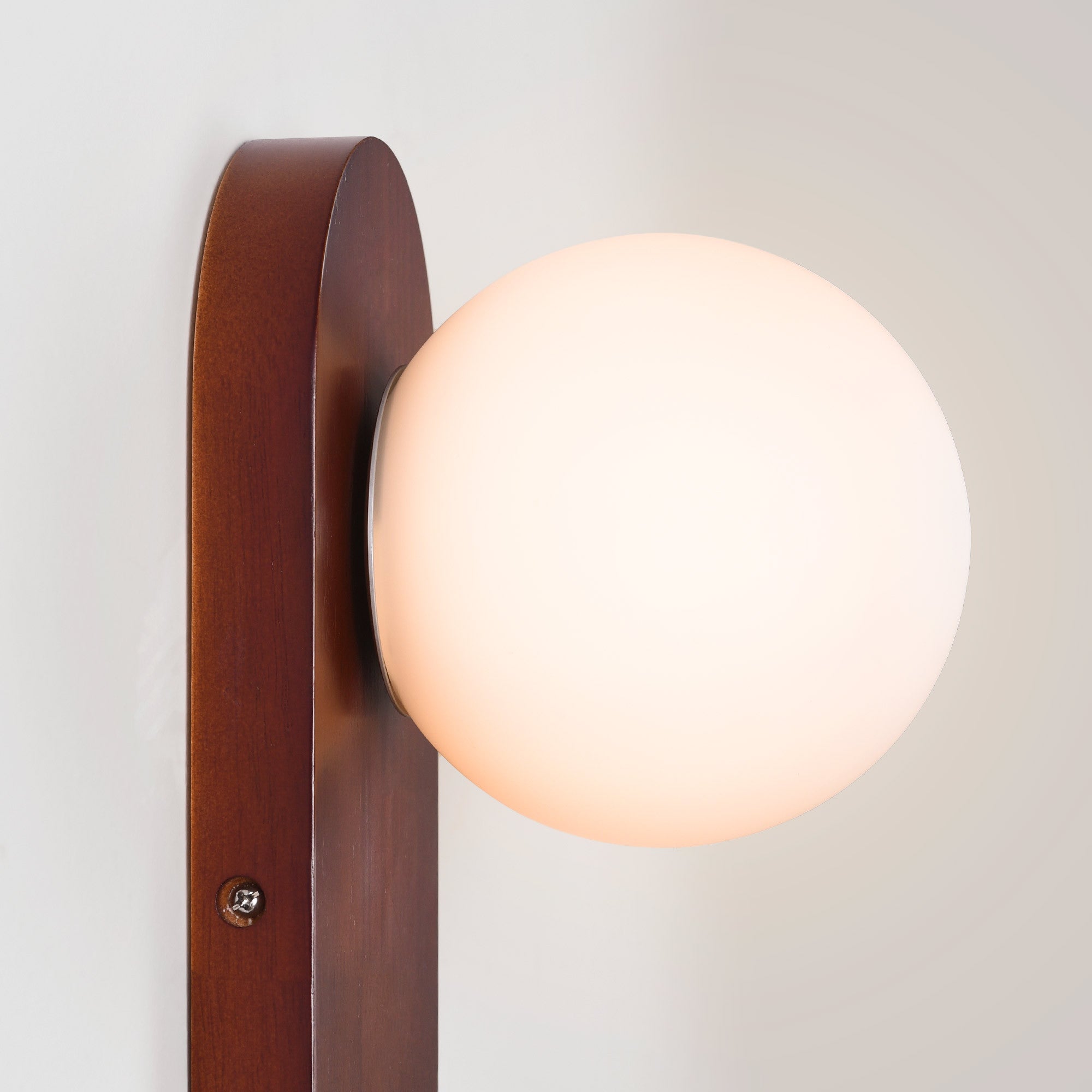Aplique de pared bola cristal "SOMA" con interruptor - E27 - Madera