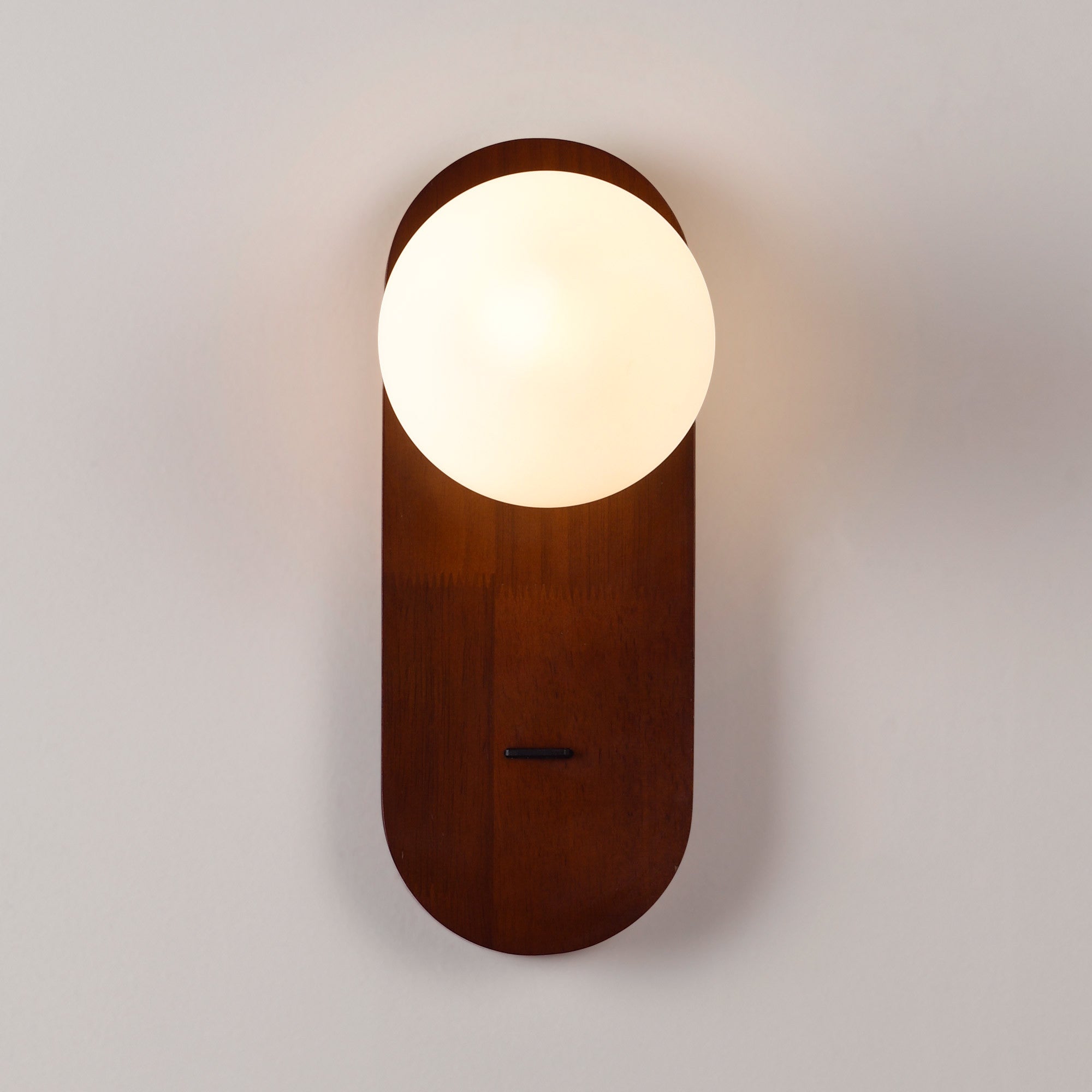 Aplique de pared bola cristal "SOMA" con interruptor - E27 - Madera