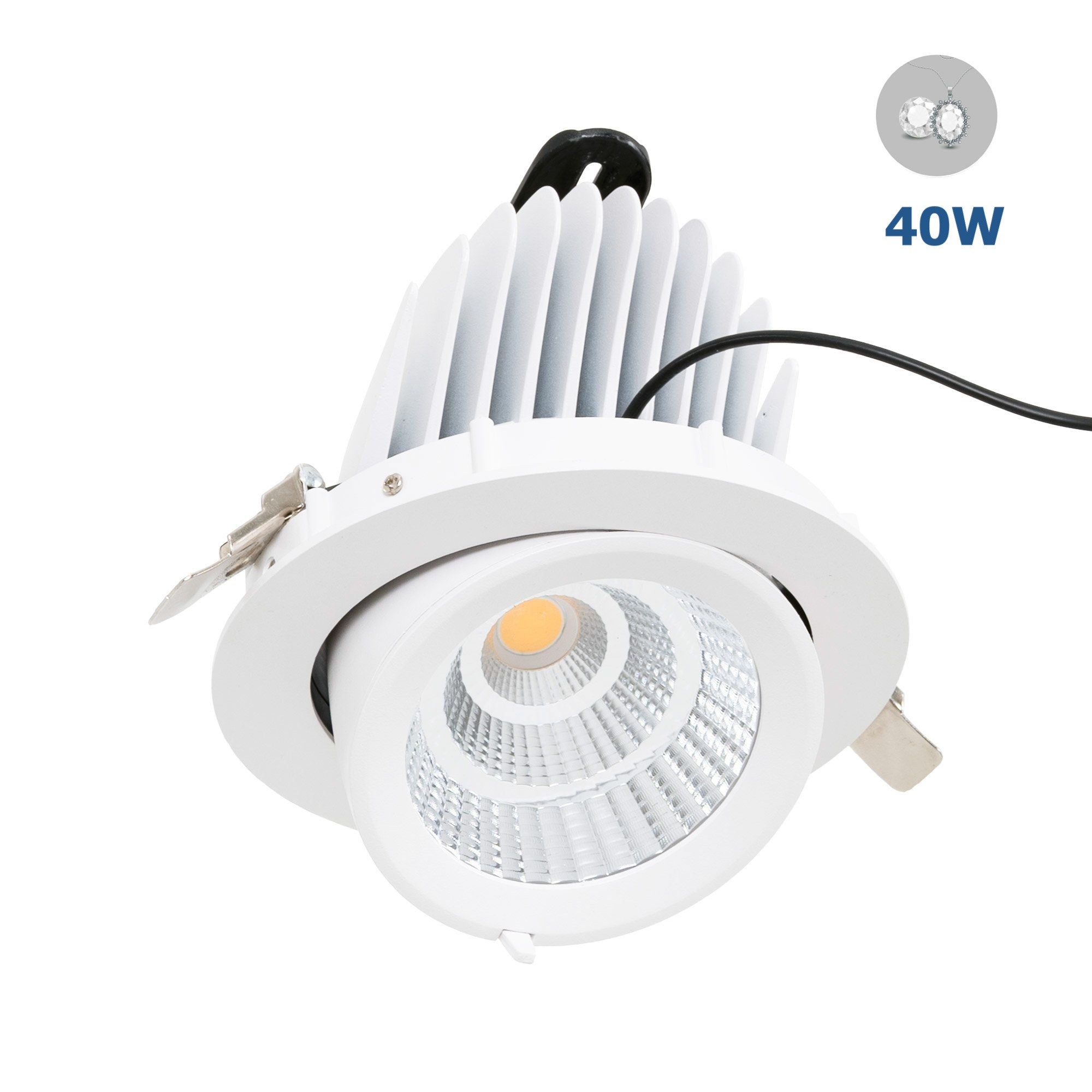 Downlight LED basculante empotrable - Chip especial para comercios - 40W