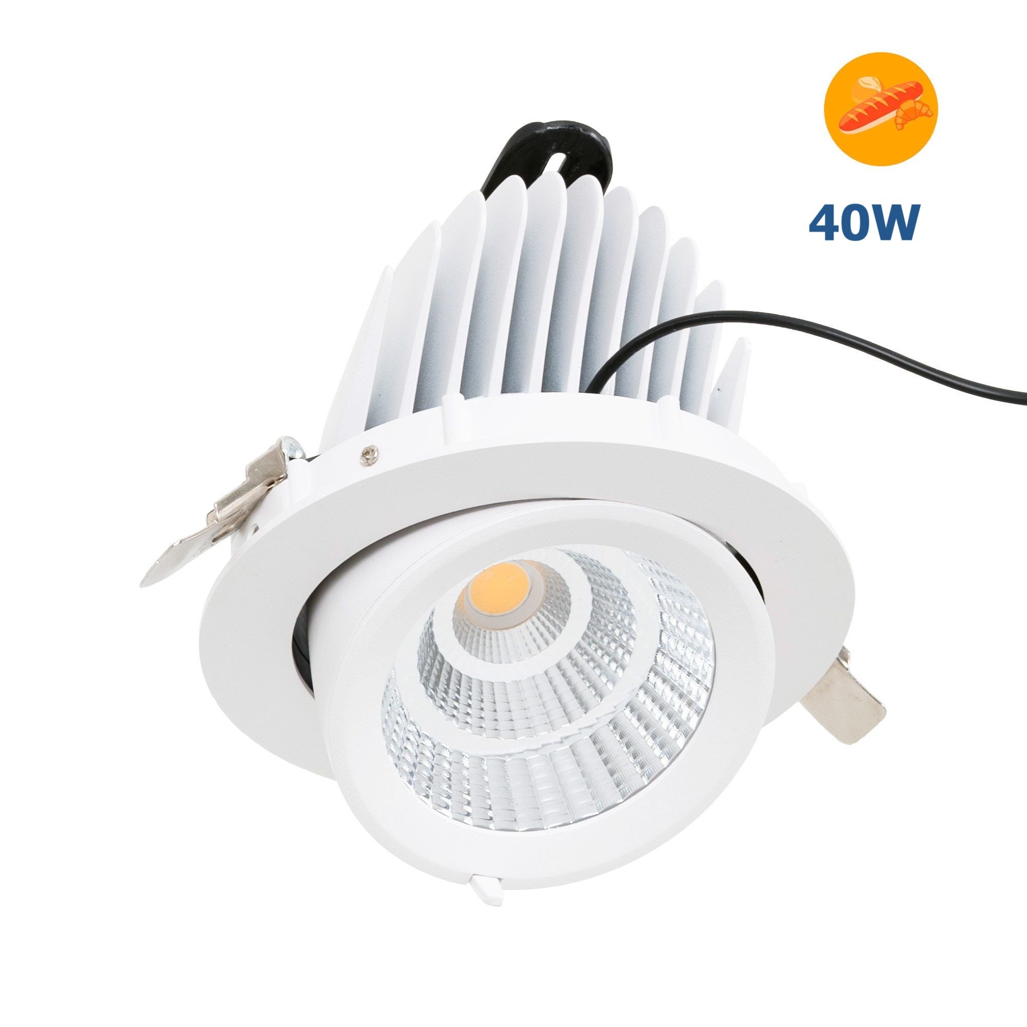 Downlight LED basculante empotrable - Chip especial para comercios - 40W