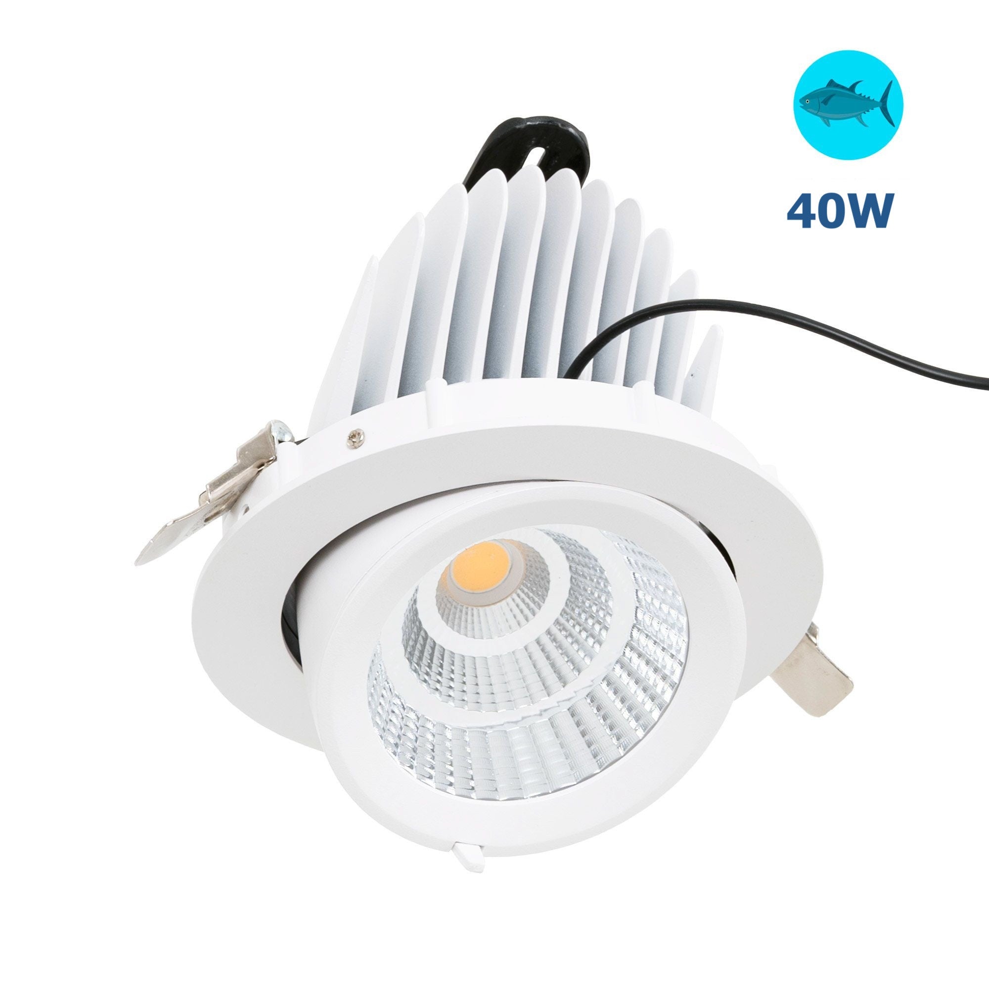 Downlight LED basculante empotrable - Chip especial para comercios - 40W