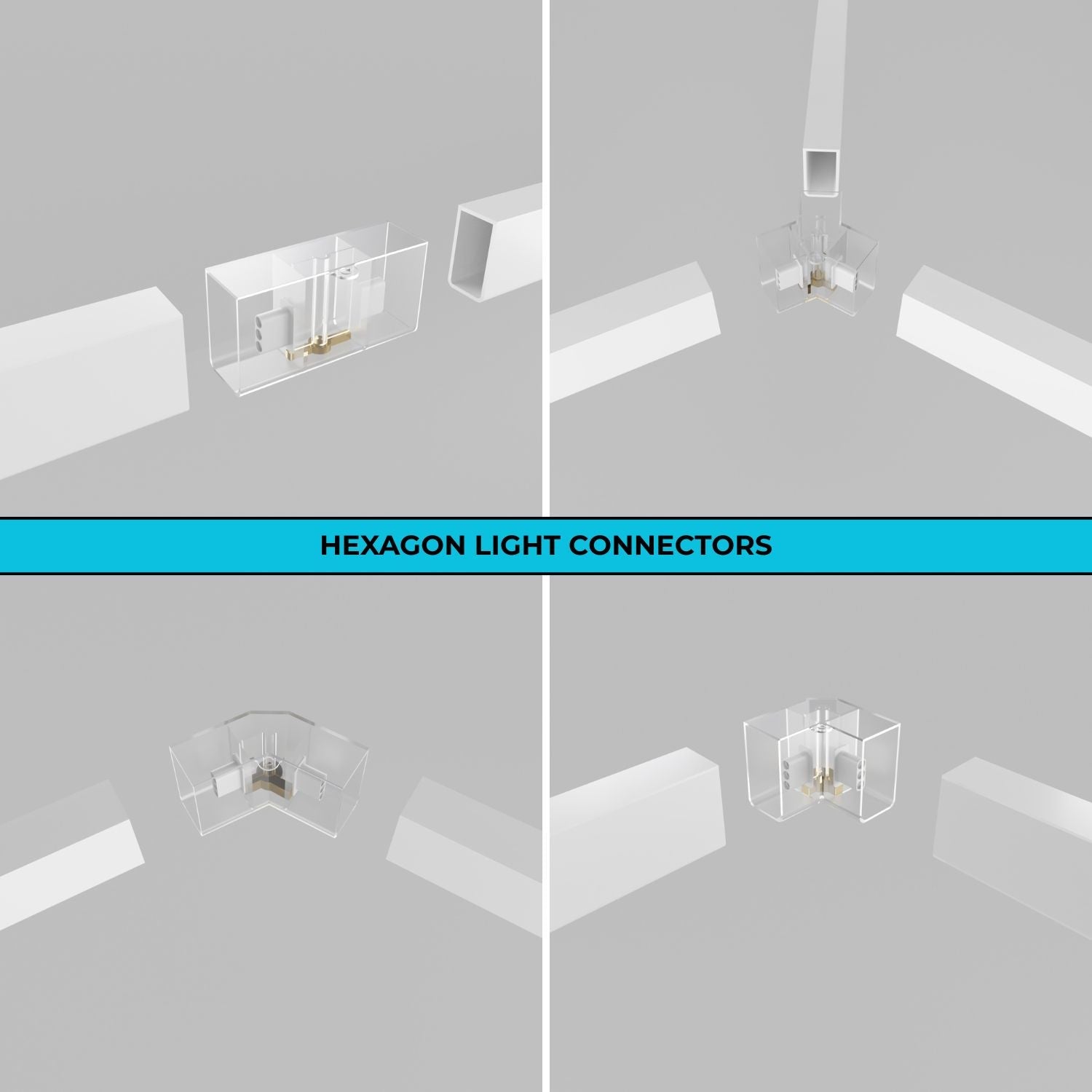 Luminaria lineal para hexágono - RGB IC - 120 cm