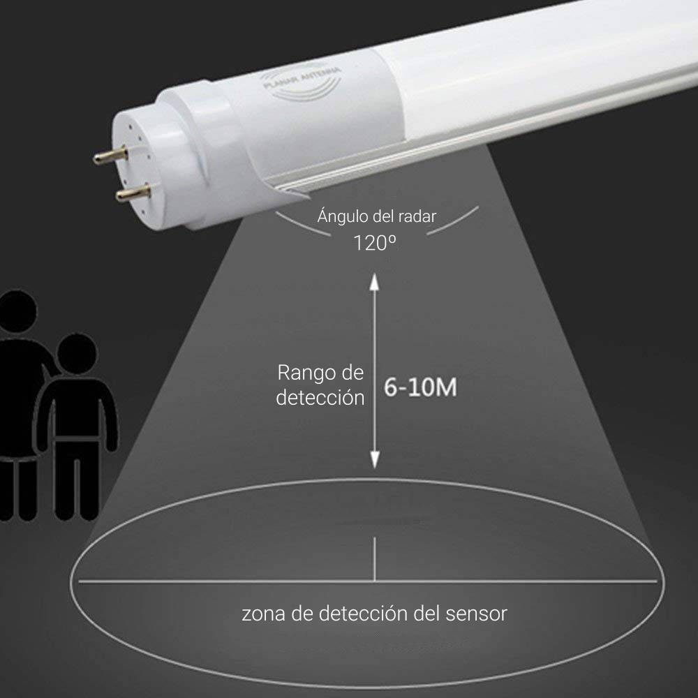 Tubo LED T8 120cm 18W con sensor microondas 6000K