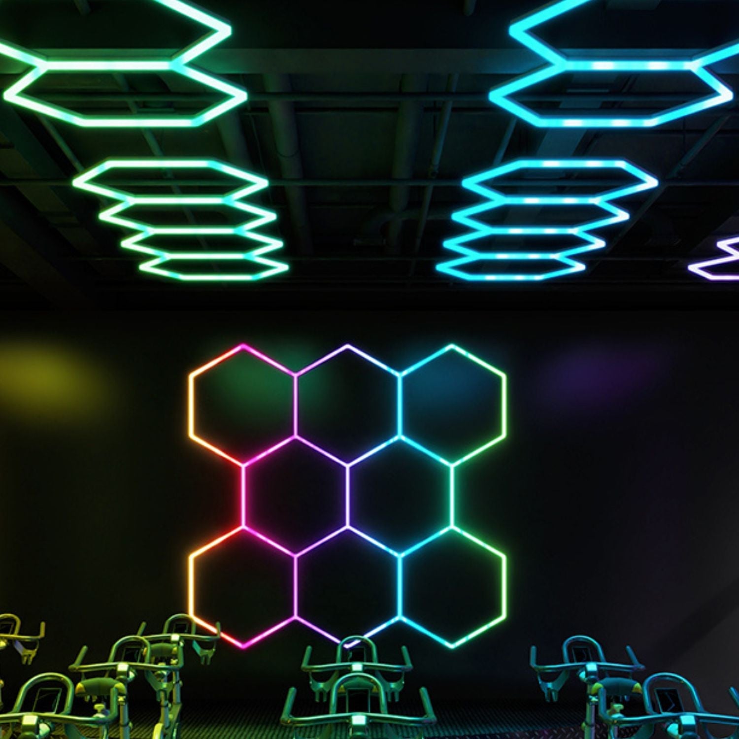 Luminaria lineal para hexágono - RGB IC - 120 cm