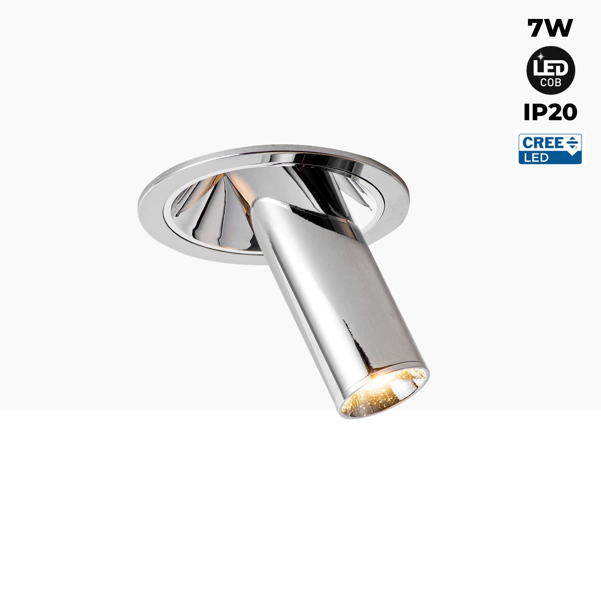 Foco LED empotrable orientable "ALAI" - Zoom - 100mm - 2800K - LED COB - chip Cree - 7W