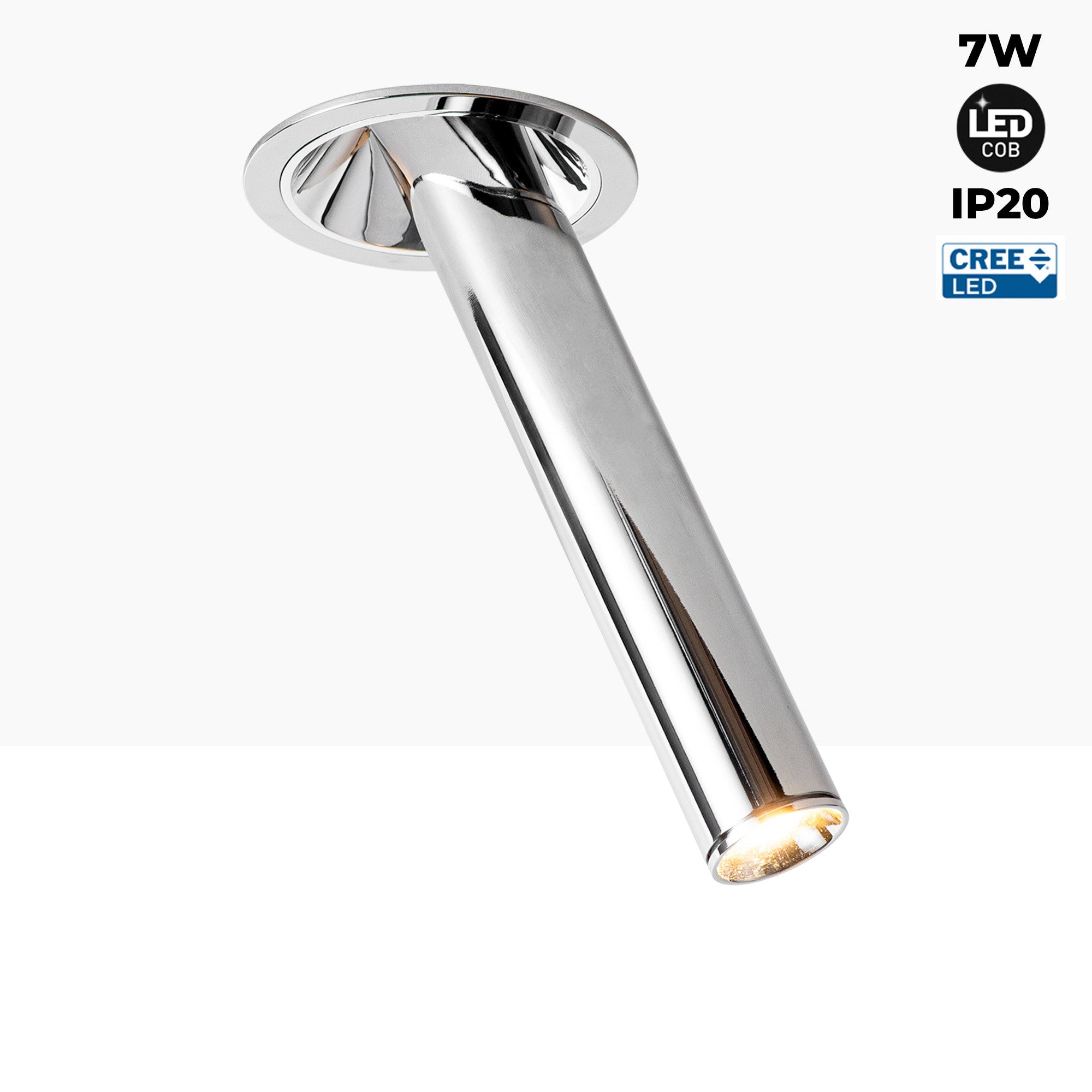Foco LED empotrable orientable "ALAI" - Zoom - 200mm - 2800K - LED COB - chip Cree - 7W