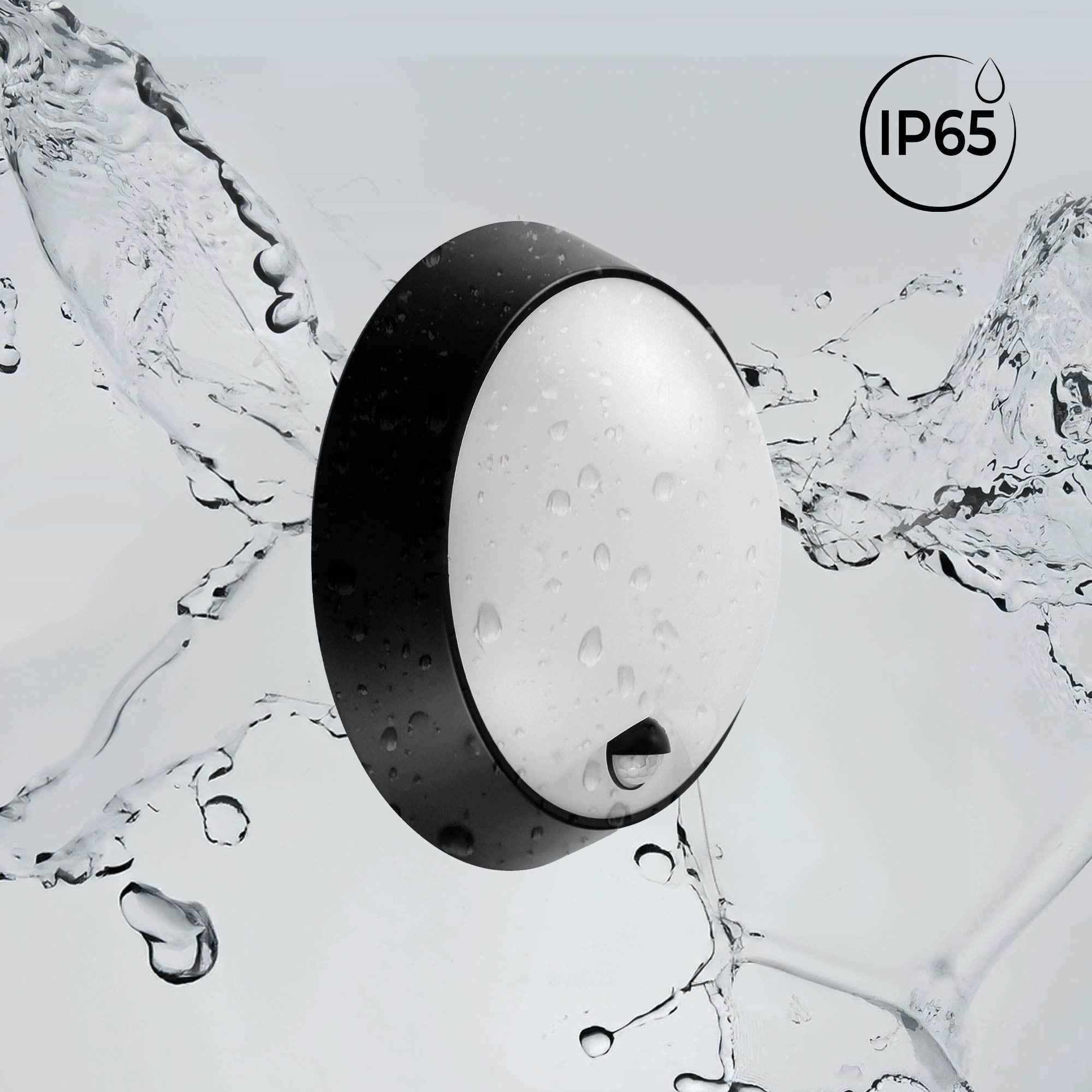 Plafón LED exterior redondo con sensor PIR - 15W - CCT - IP65