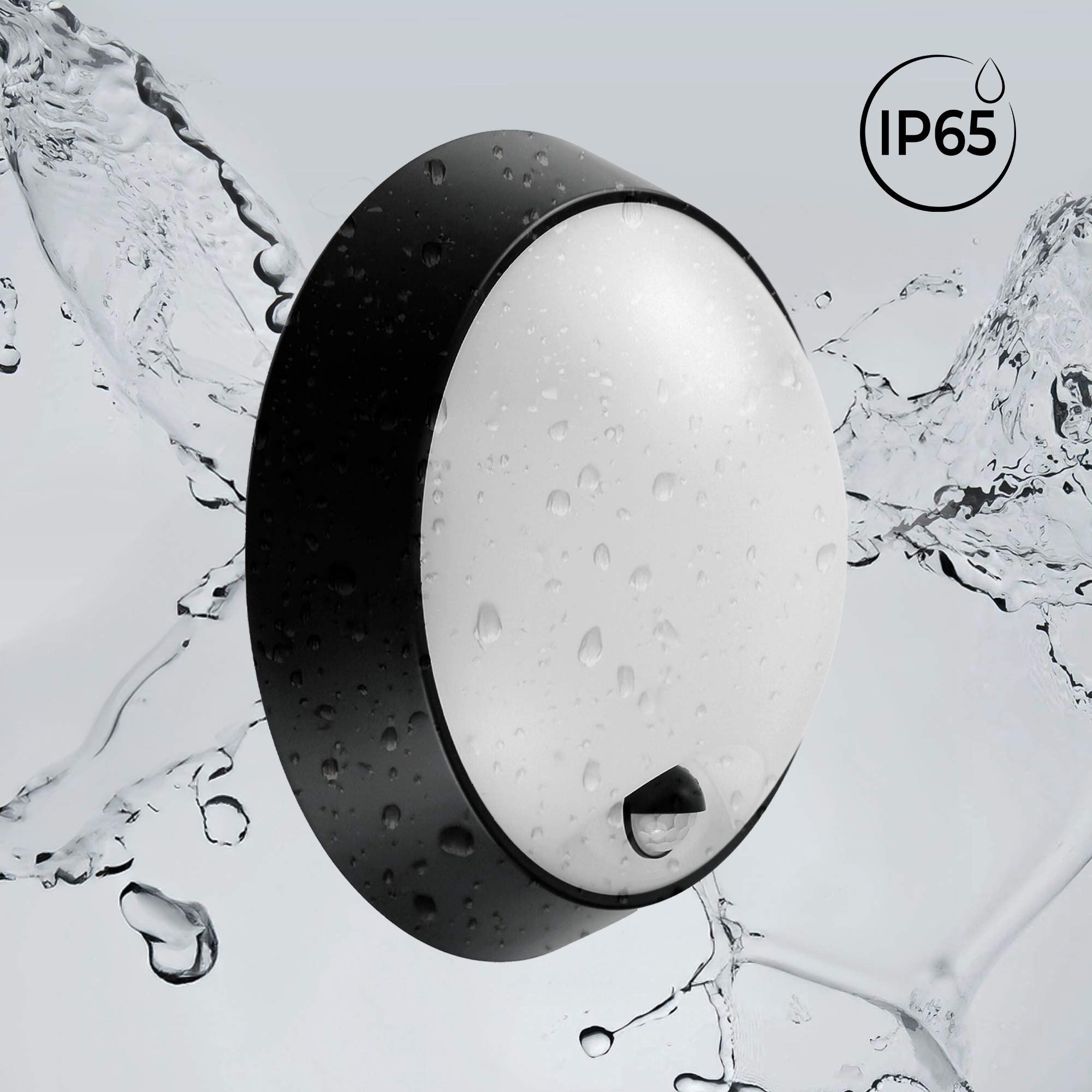Plafón LED exterior redondo con sensor PIR - 20W - CCT - IP65