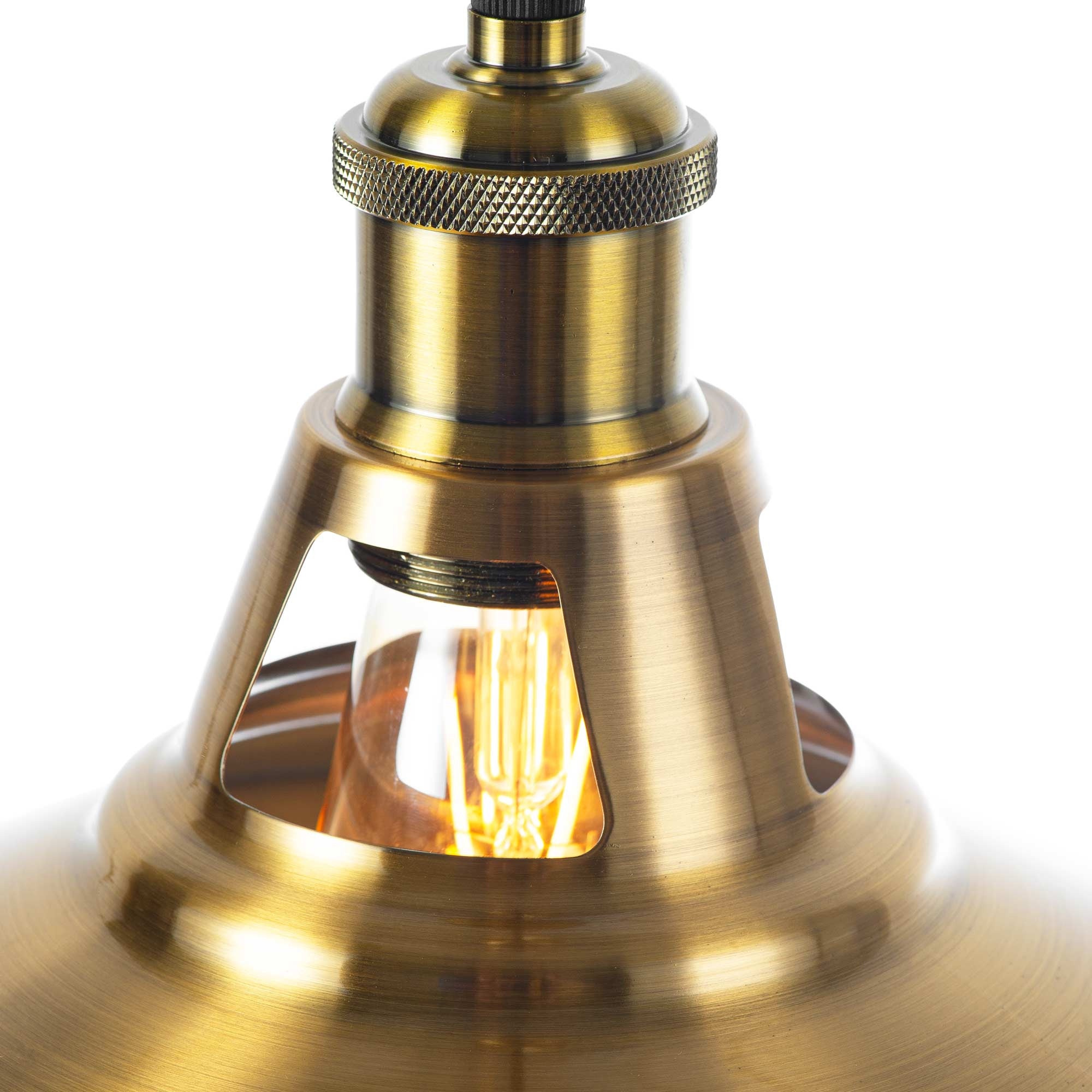 Lámpara industrial retro colgante "MANACOR" con cúpula de metal