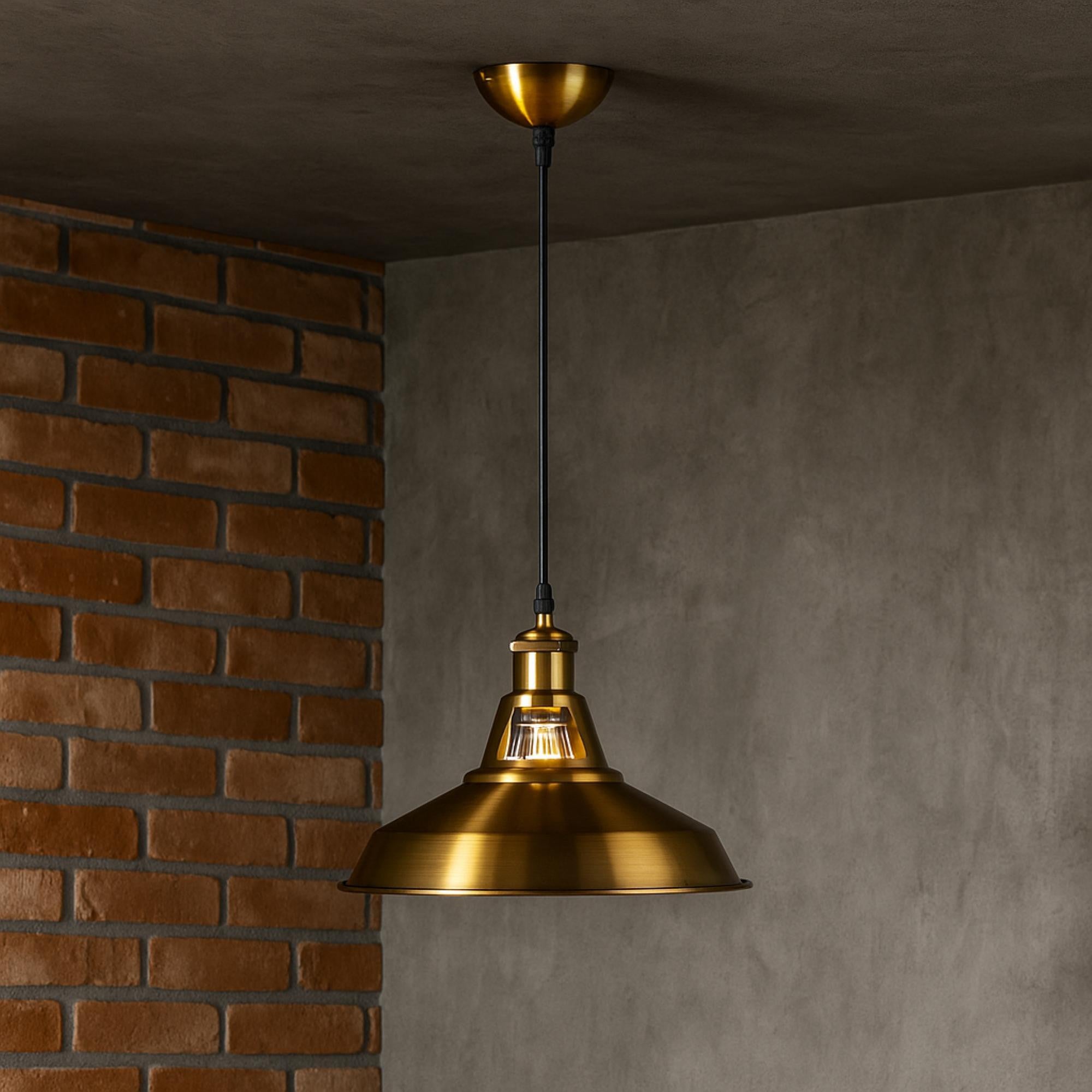 Lámpara industrial retro colgante "MANACOR" con cúpula de metal