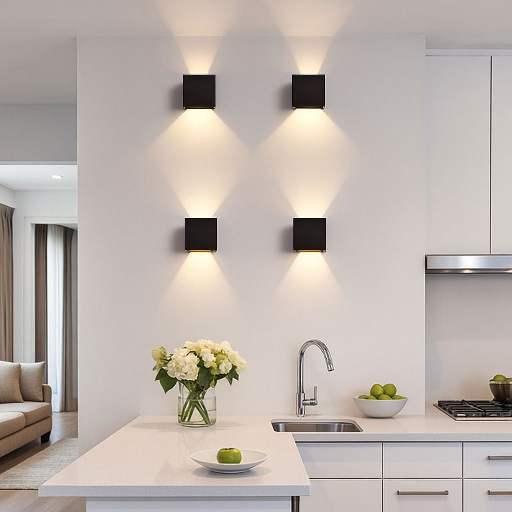 Pack de 4 Apliques de pared "KURTIN" 6W luz up and down regulable