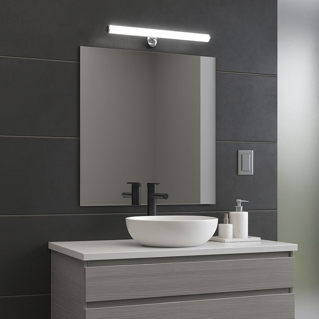Aplique espejo baño LED tubular - 30cm - 5W | 3 formas de fijación