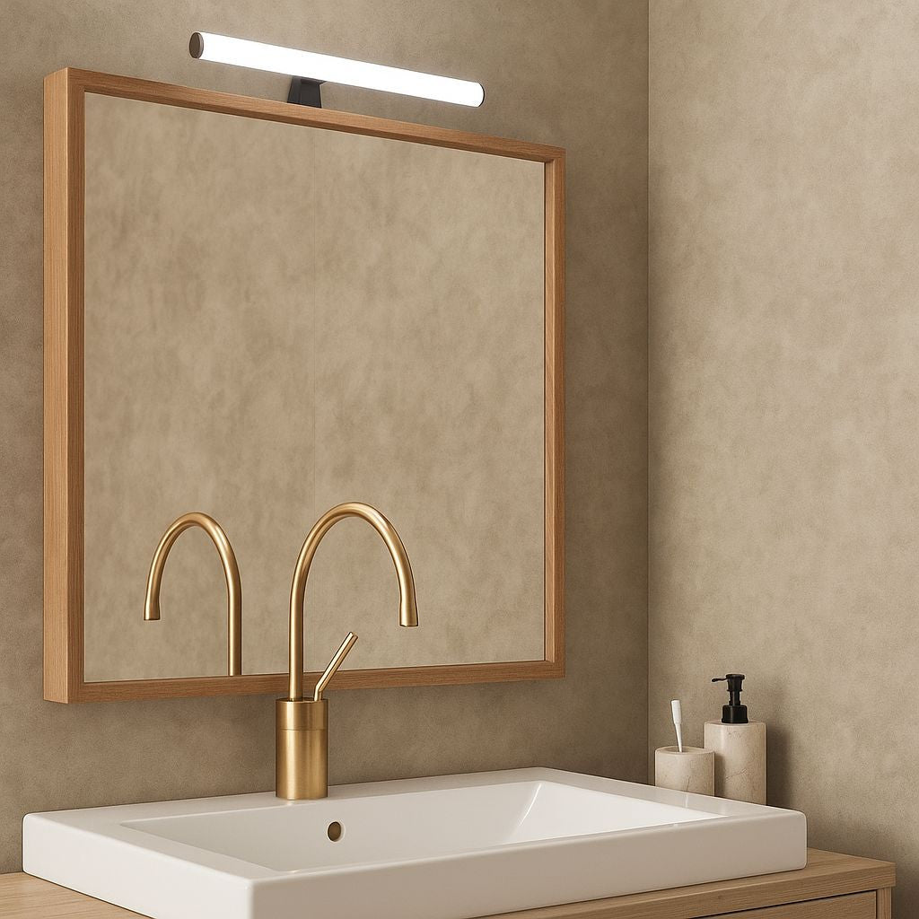 Aplique espejo baño LED tubular - 30cm - 5W | 3 formas de fijación