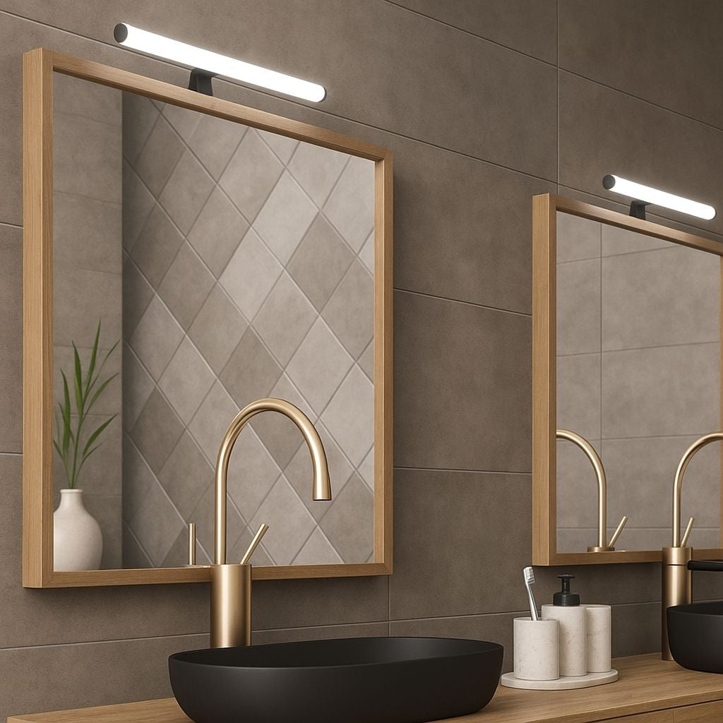 Aplique espejo baño LED tubular - 30cm - 5W | 3 formas de fijación