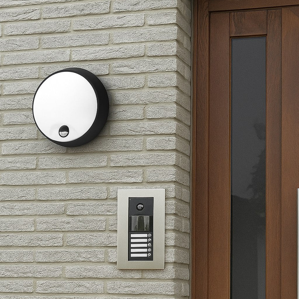 Plafón LED exterior redondo con sensor PIR - 15W - CCT - IP65