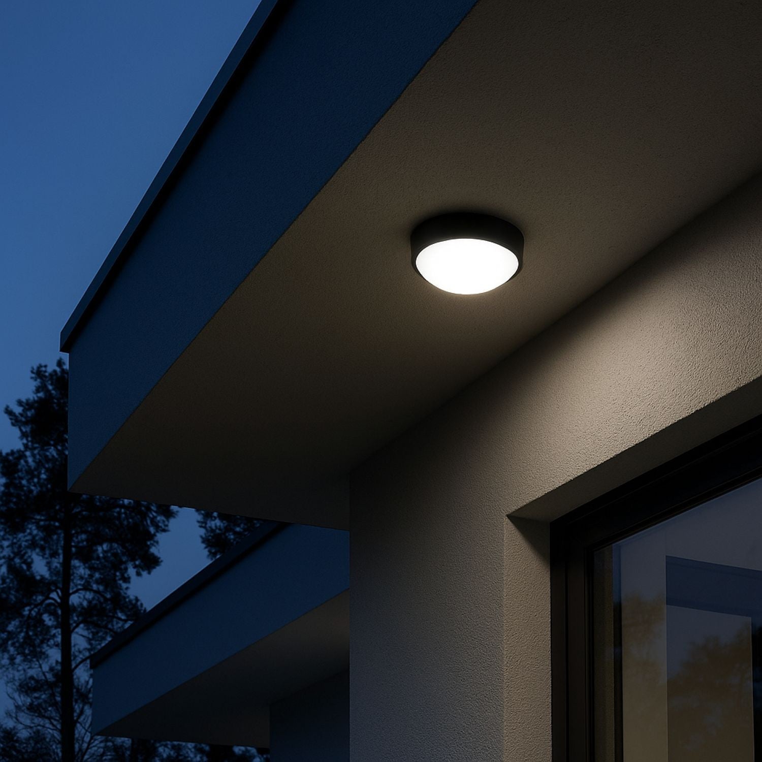 Plafón LED exterior redondo con sensor PIR - 15W - CCT - IP65