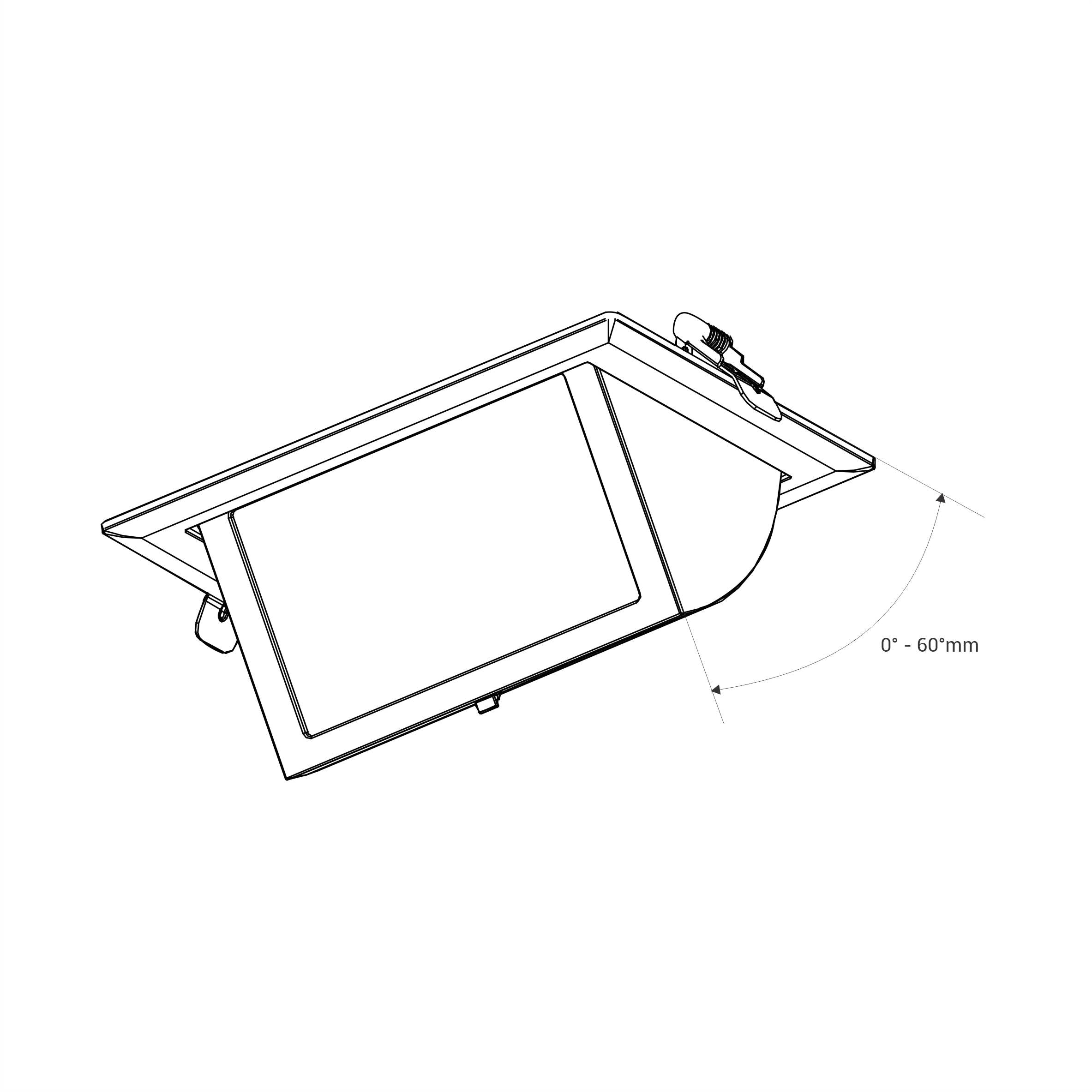 Downlight LED rectangular orientable CCT 38W - Blanco - 120° Driver LIFUD