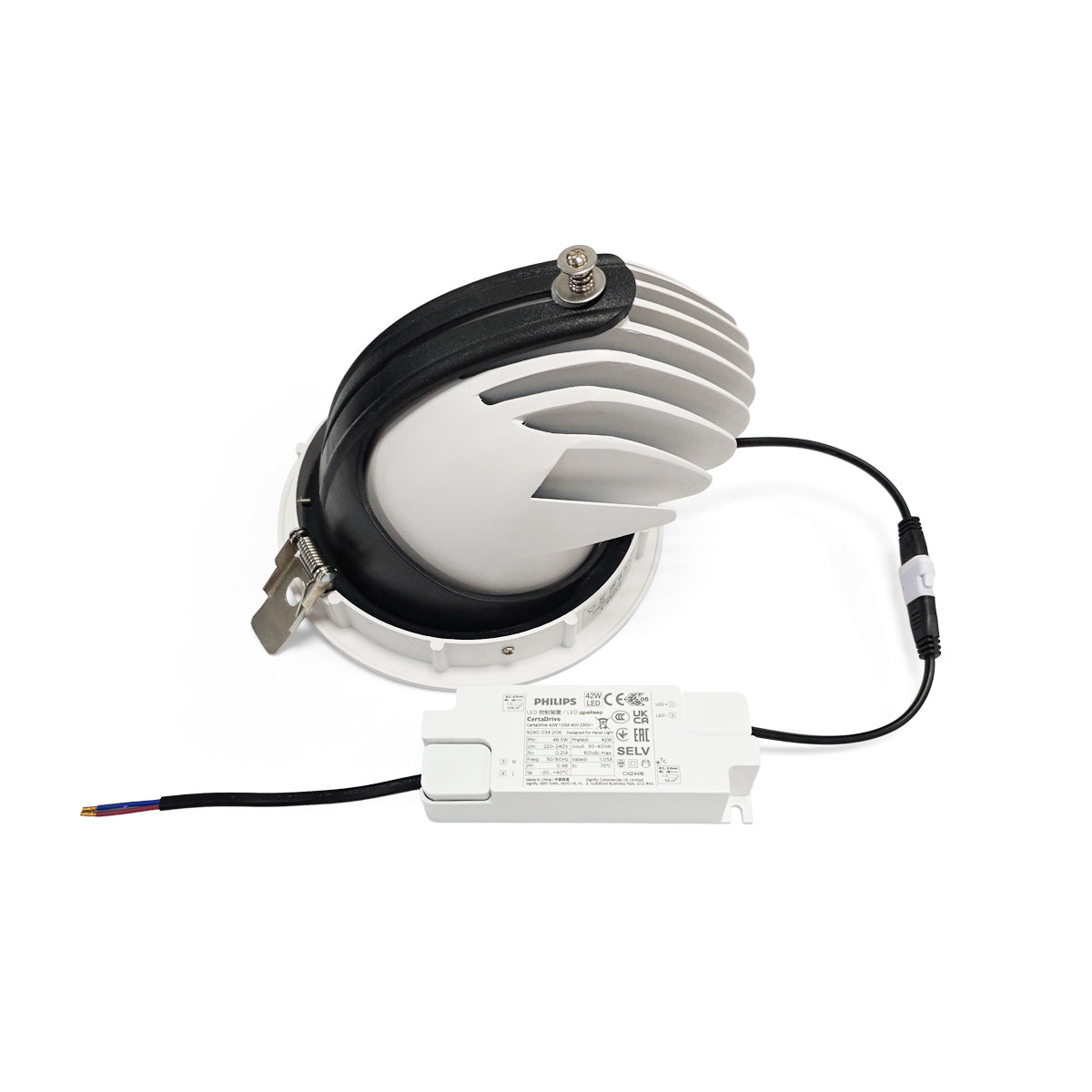 Downlight LED basculante empotrable - Chip especial para comercios - 40W