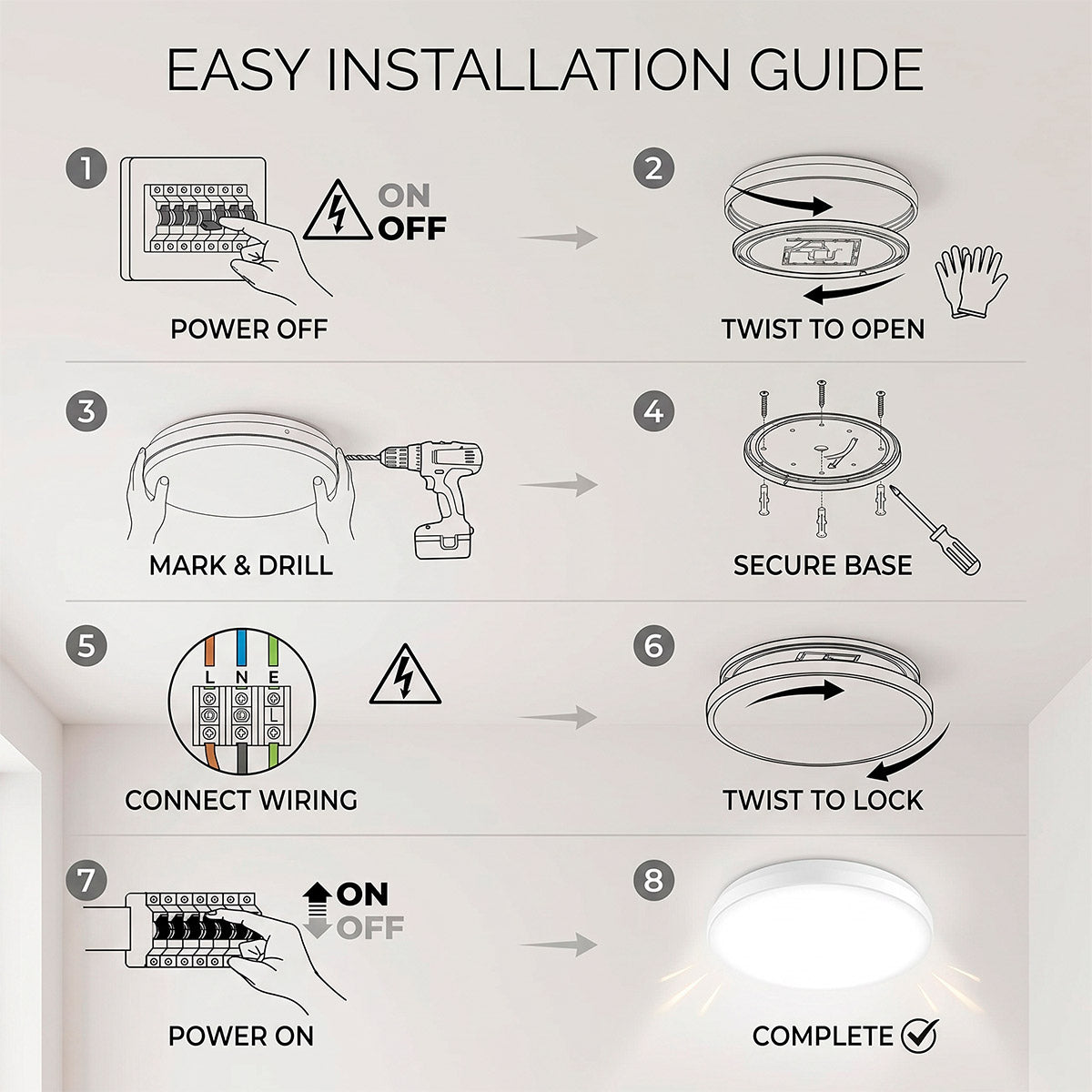 Plafón LED de techo - CCT - 17W - CRI80 - IP20