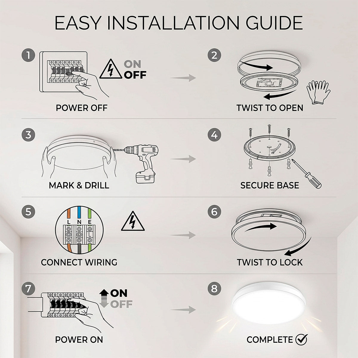 Plafón LED de techo con mando a distancia - CCT - 17W - CRI80 - IP20